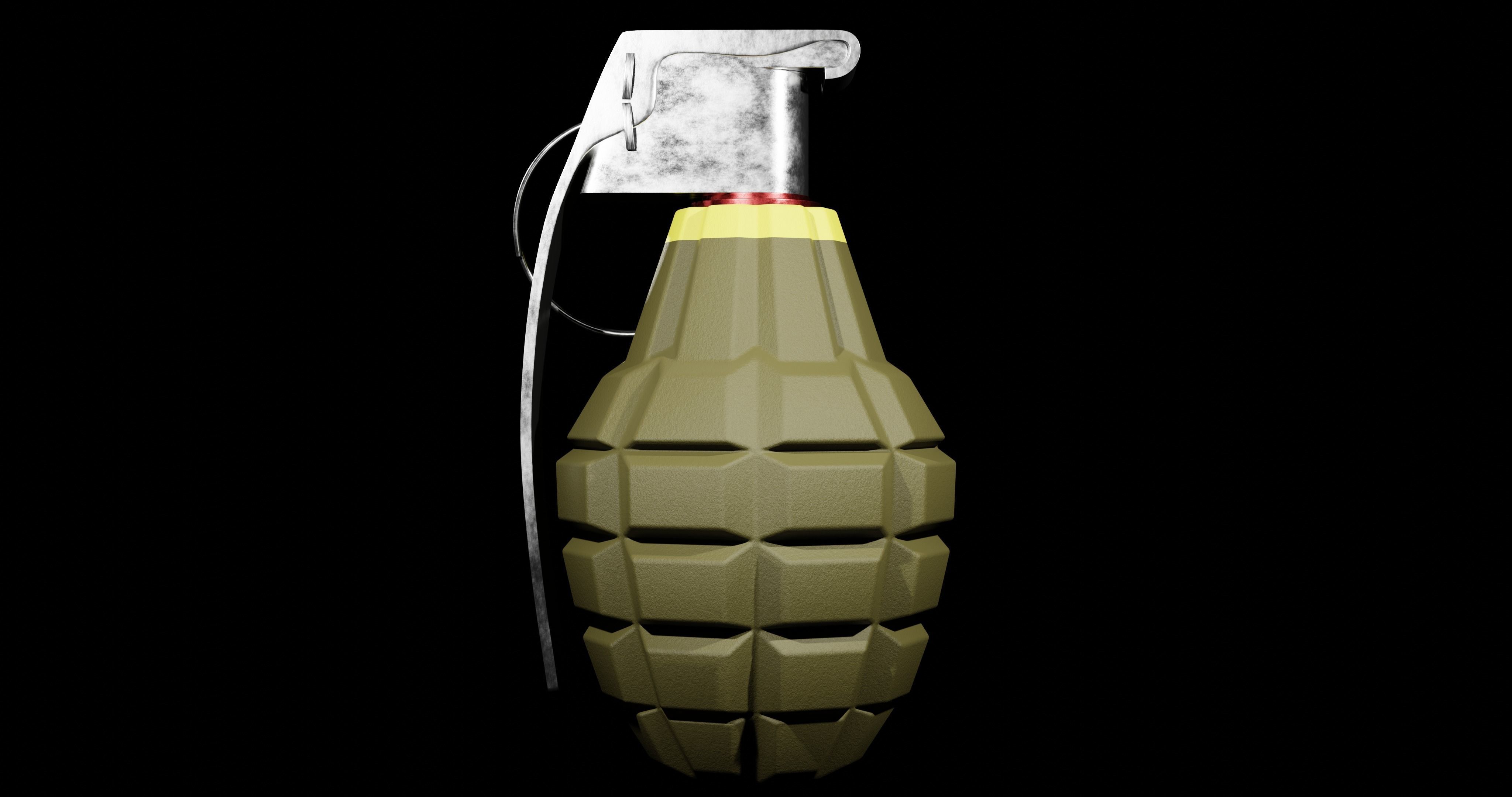 MK 2 Grenade - made in Blender Low-poly 3D model_1