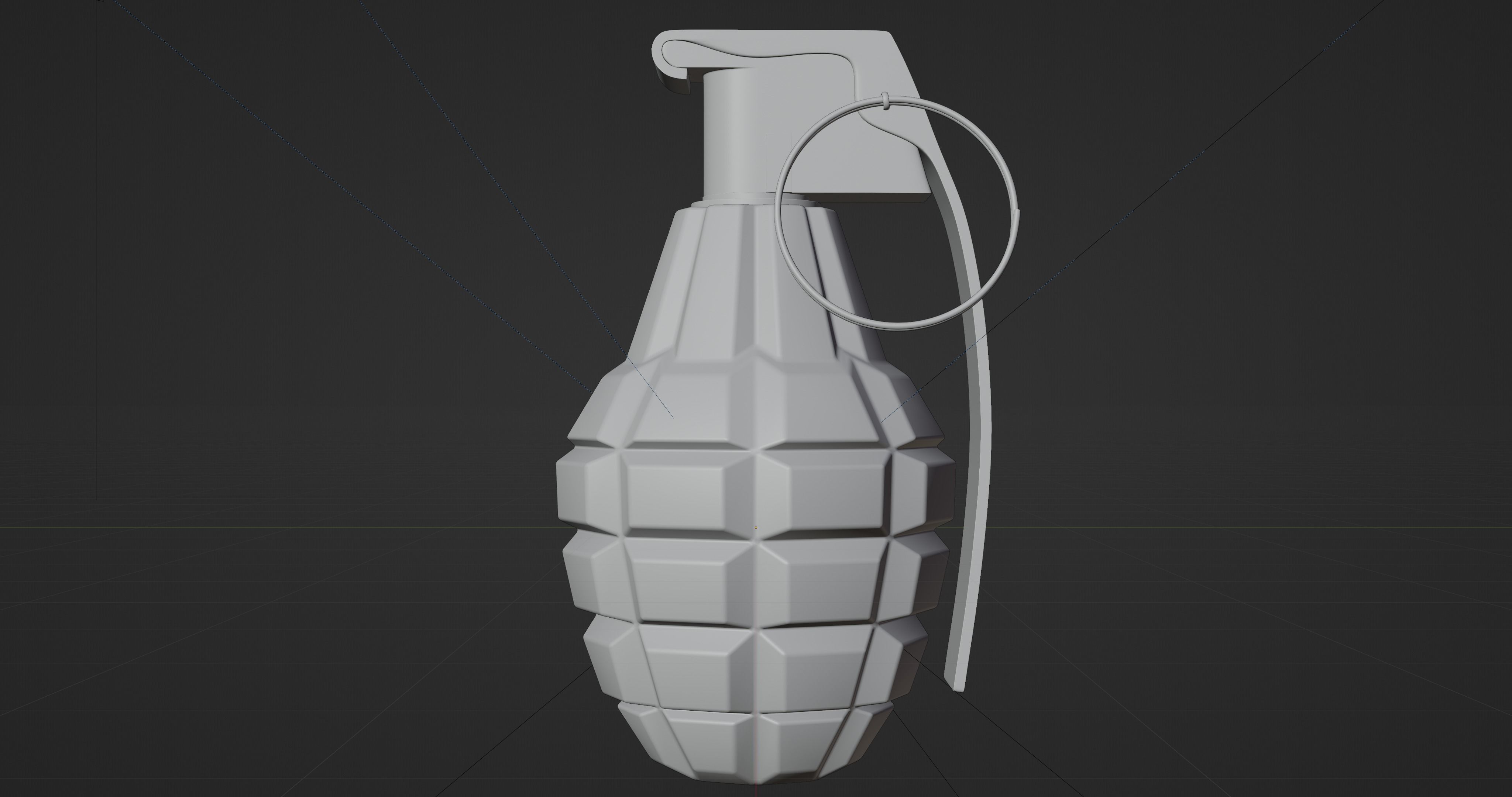 MK 2 Grenade - made in Blender Low-poly 3D model_8