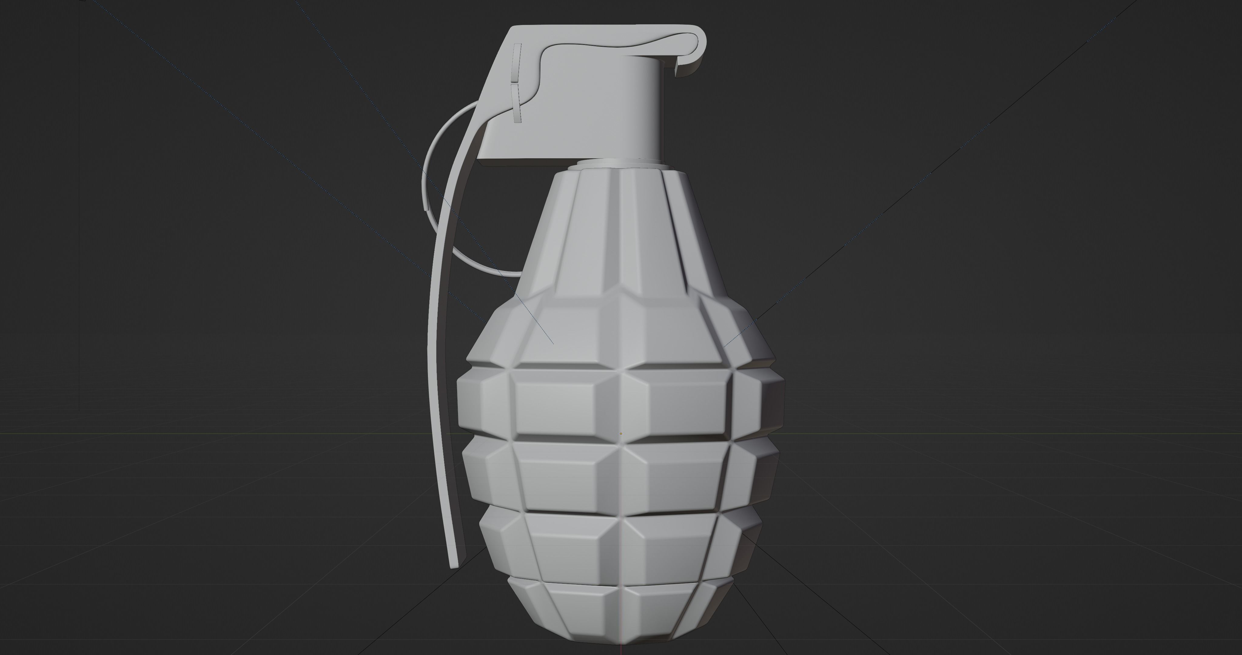 MK 2 Grenade - made in Blender Low-poly 3D model_9