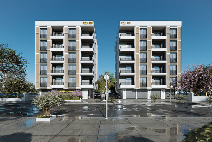 Two block site project 3D model 6