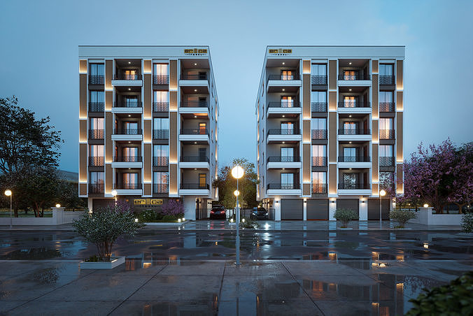 Two block site project 3D model 5