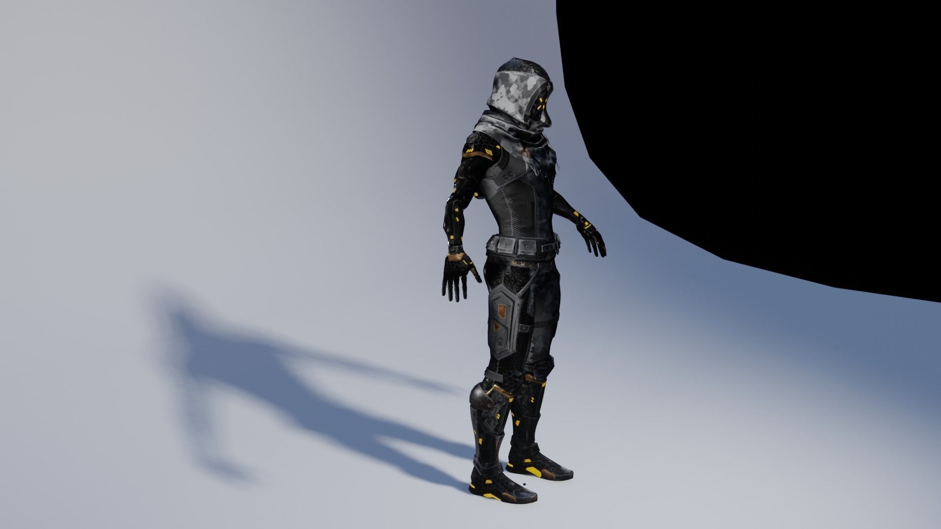 Fully rigged low poly cyborg Low-poly 3D model_7