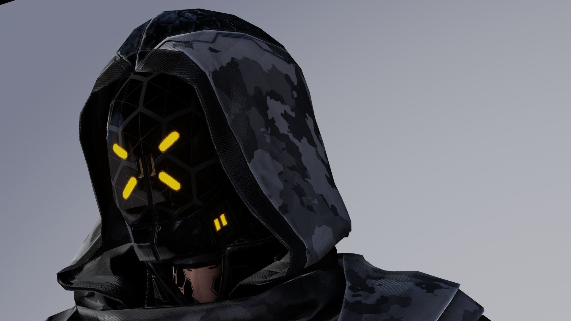 Fully rigged low poly cyborg Low-poly 3D model_2