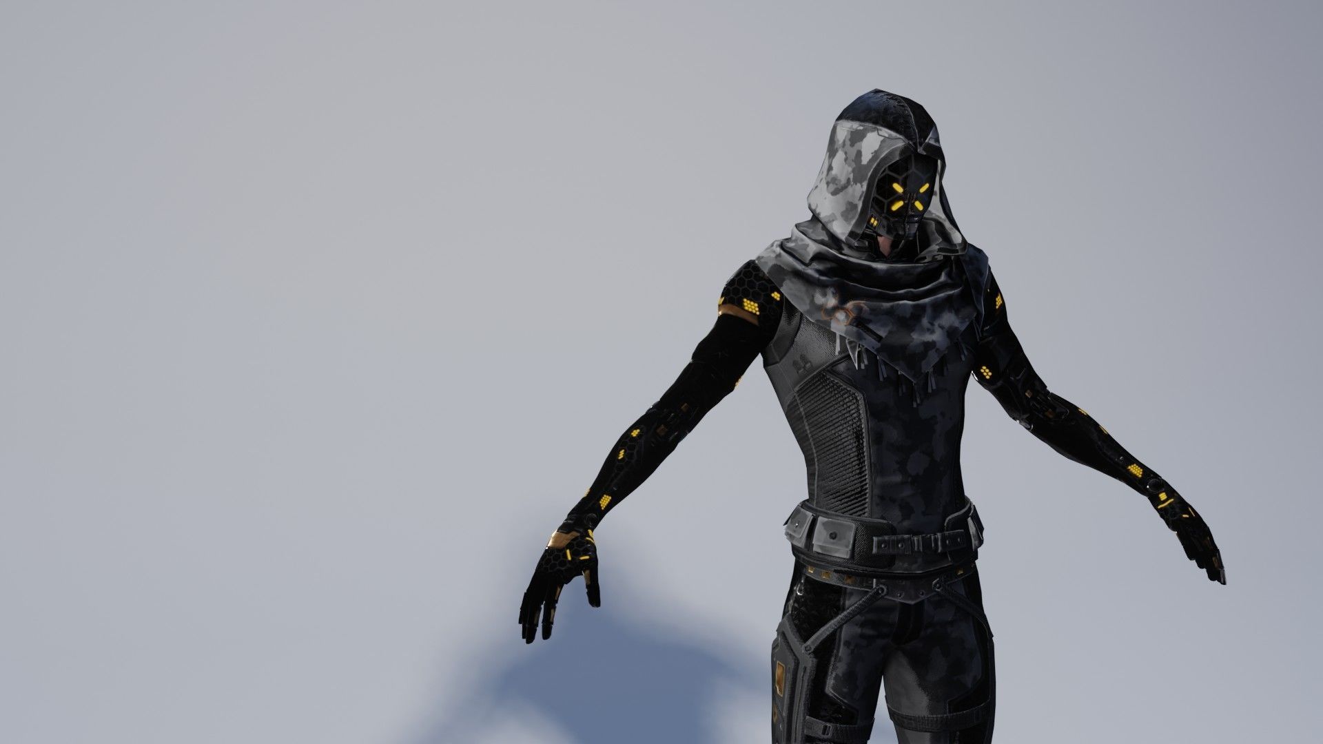 Fully rigged low poly cyborg Low-poly 3D model_6