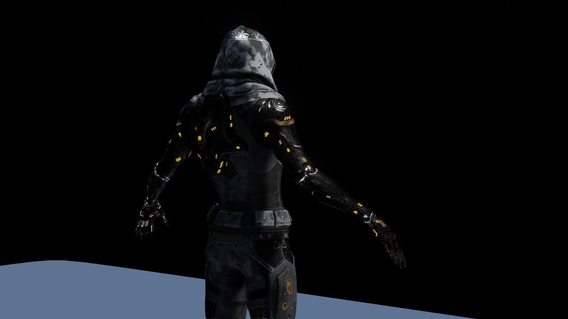 Fully rigged low poly cyborg Low-poly 3D model_8