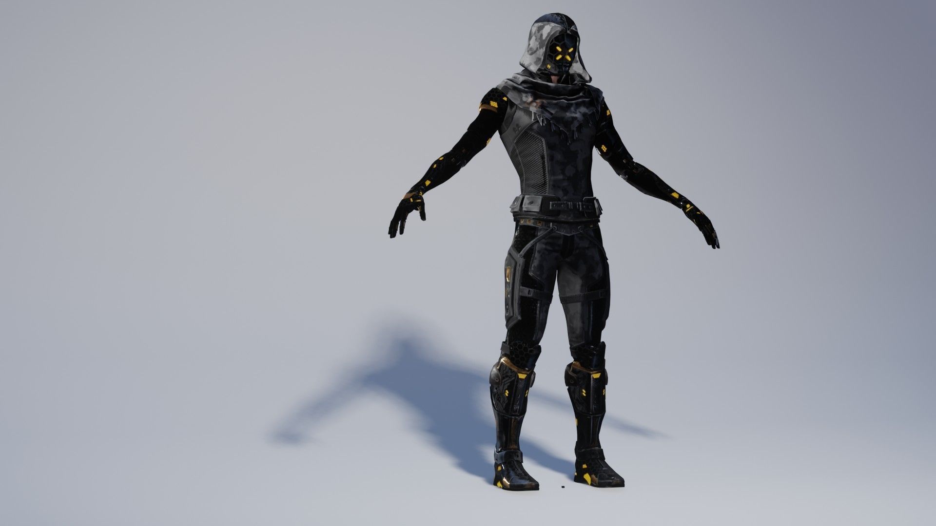 Fully rigged low poly cyborg Low-poly 3D model_4