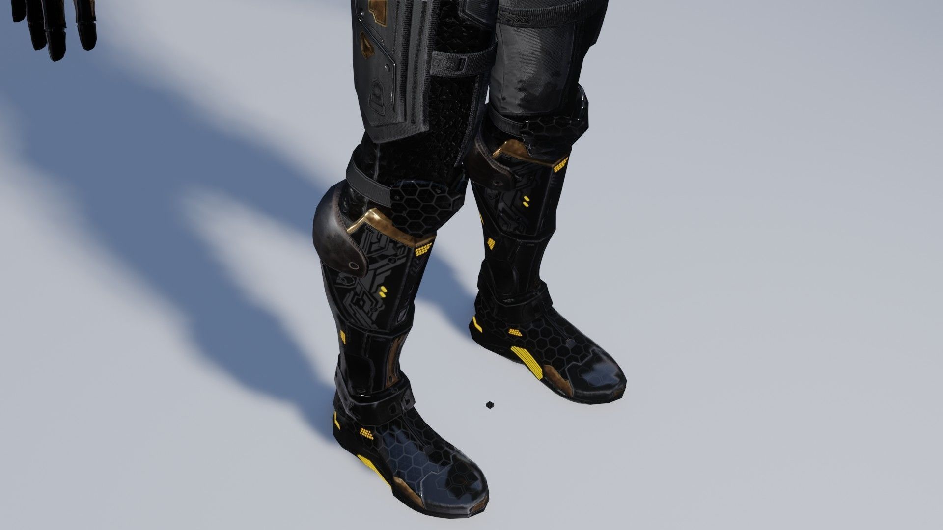 Fully rigged low poly cyborg Low-poly 3D model_5