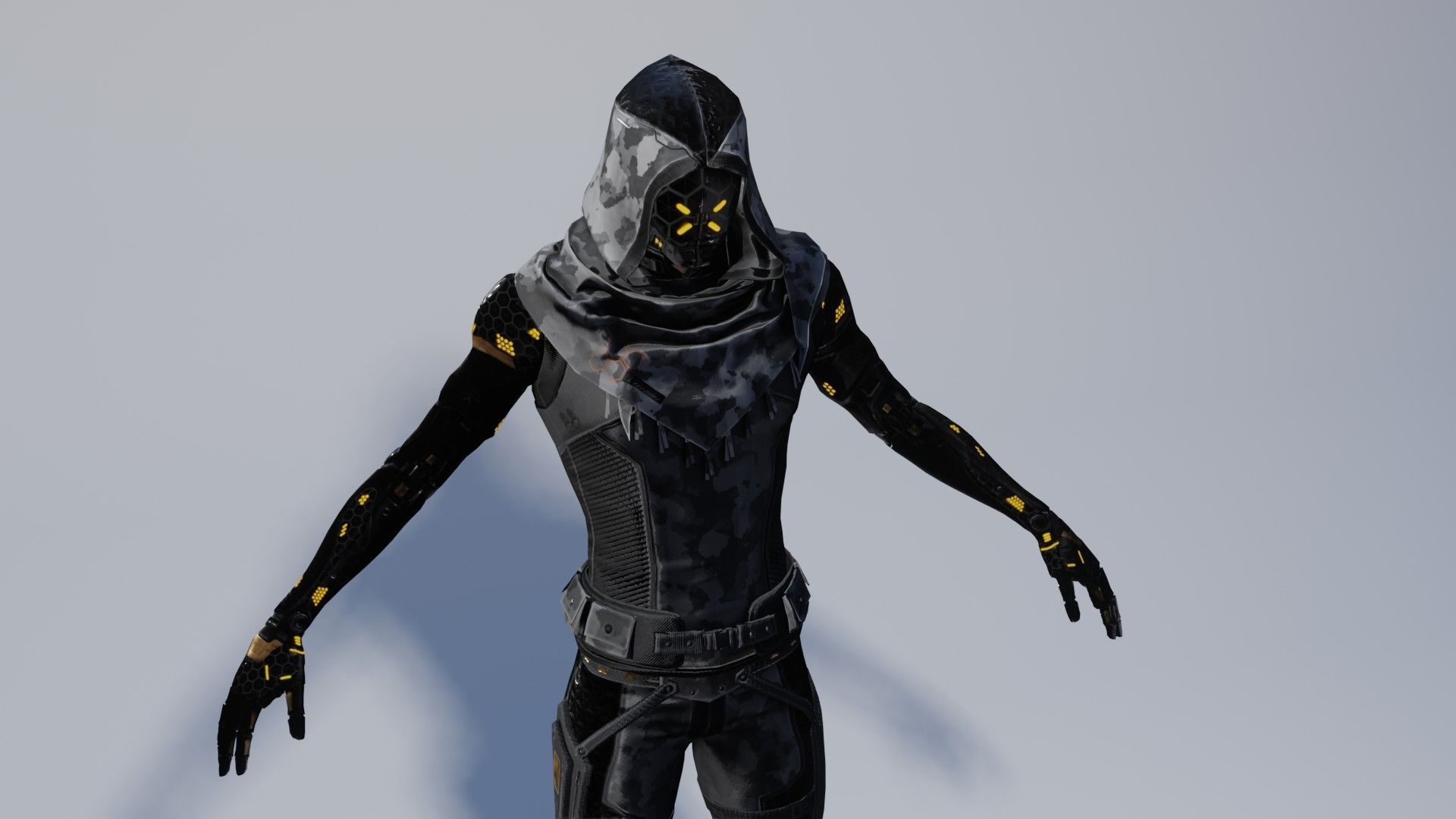 Fully rigged low poly cyborg Low-poly 3D model_10