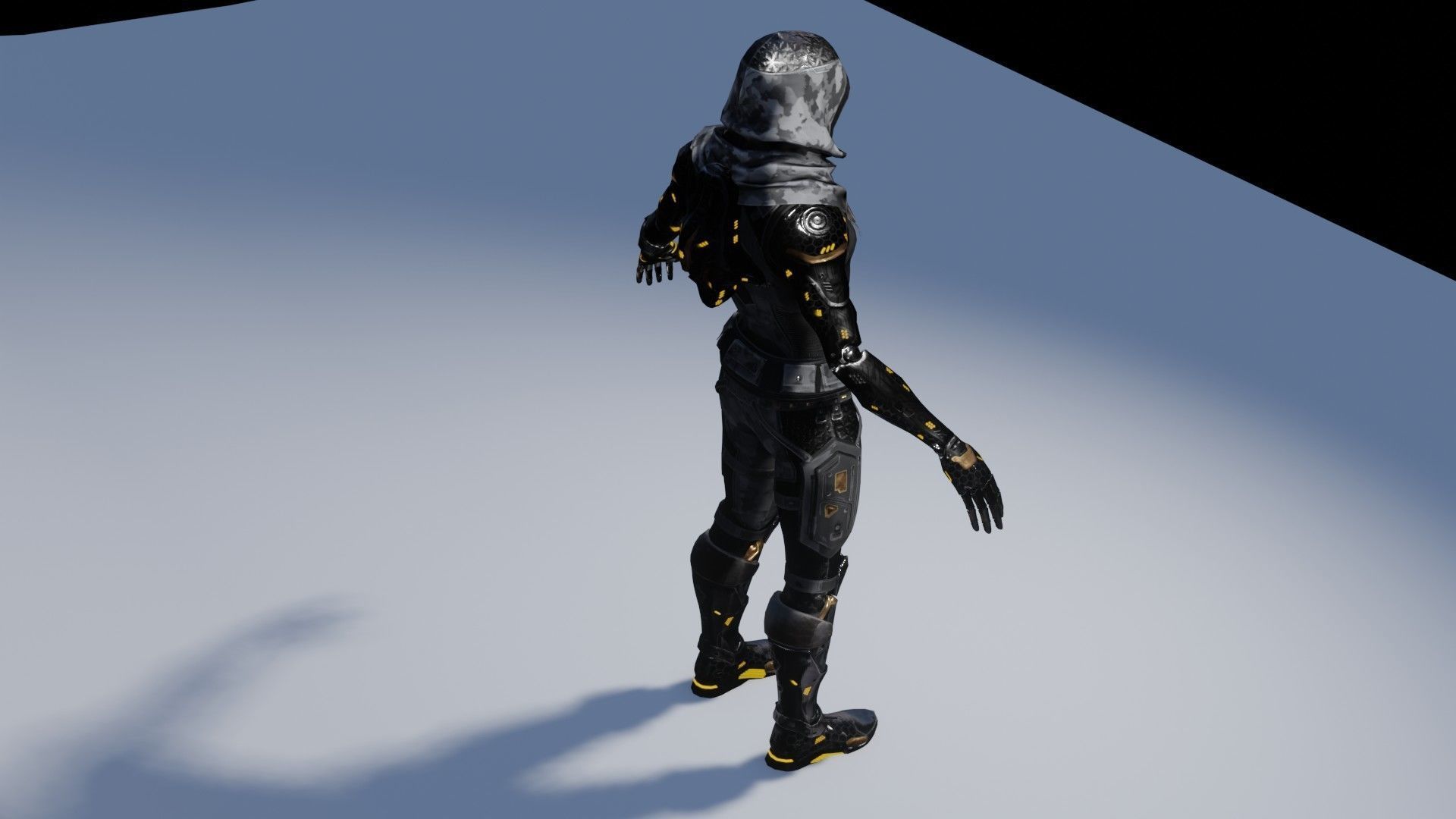 Fully rigged low poly cyborg Low-poly 3D model_9