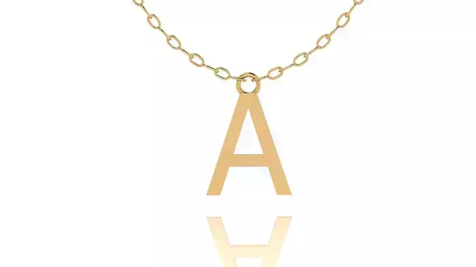 Alphabet Tahoma Letters Pendant  A 3D print model