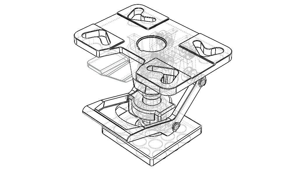 Adjustable Height Floor Lock 3D model_3