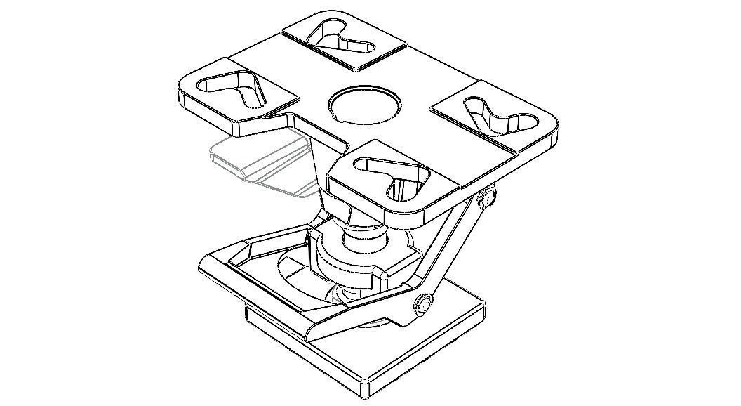 Adjustable Height Floor Lock 3D model_2