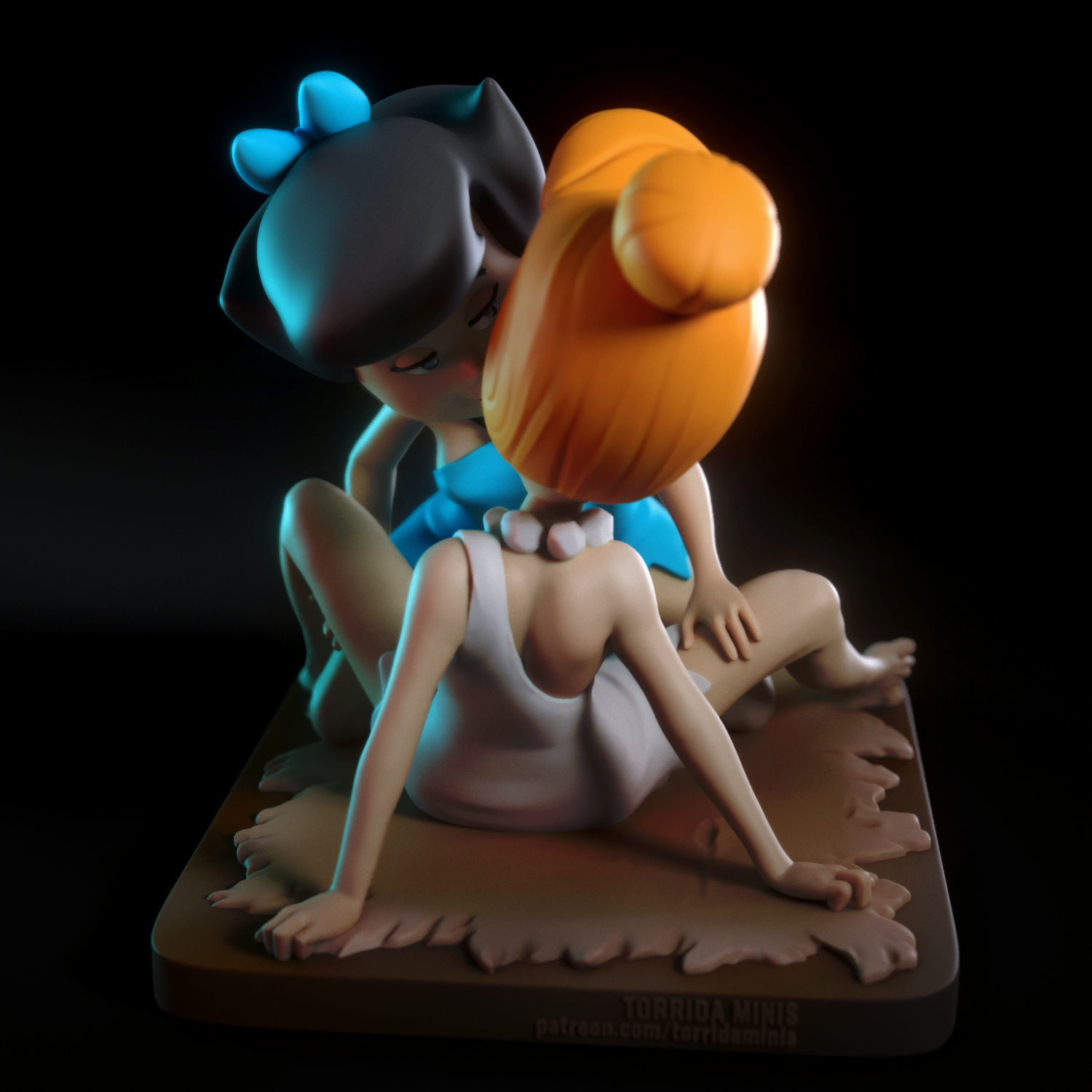 Betty and Wilma Flintstones 3D print model_2