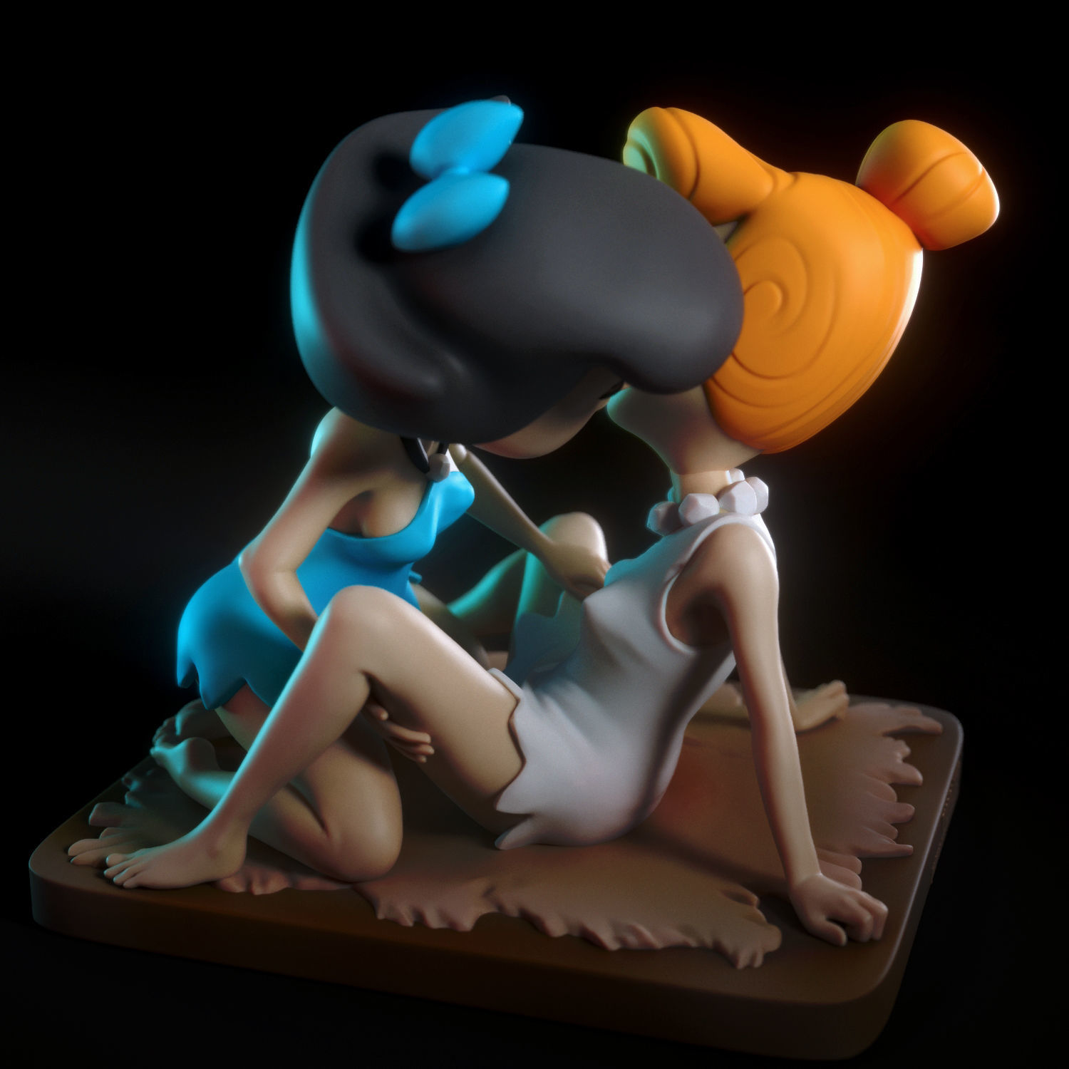 Betty and Wilma Flintstones 3D print model_3