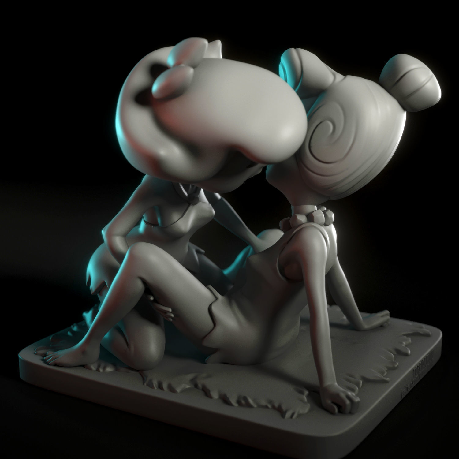 Betty and Wilma Flintstones 3D print model_8