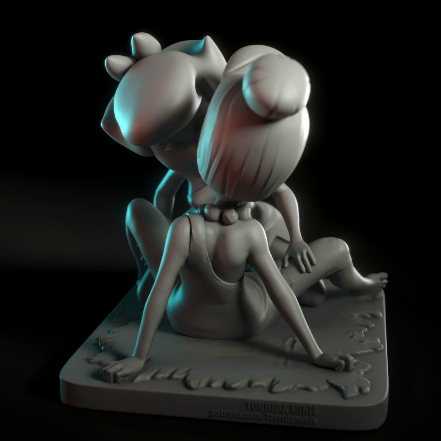 Betty and Wilma Flintstones 3D print model_7