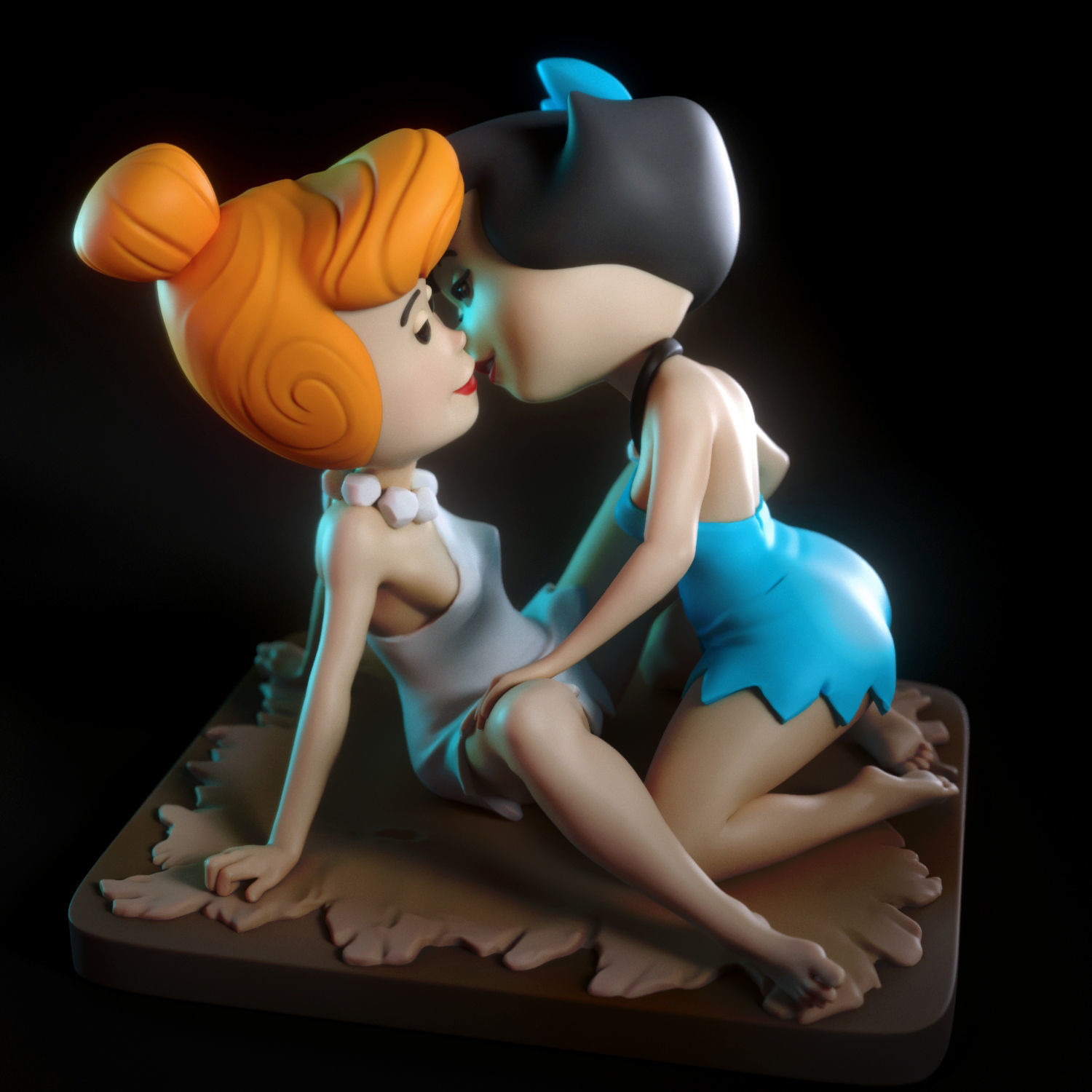 Betty and Wilma Flintstones 3D print model_1