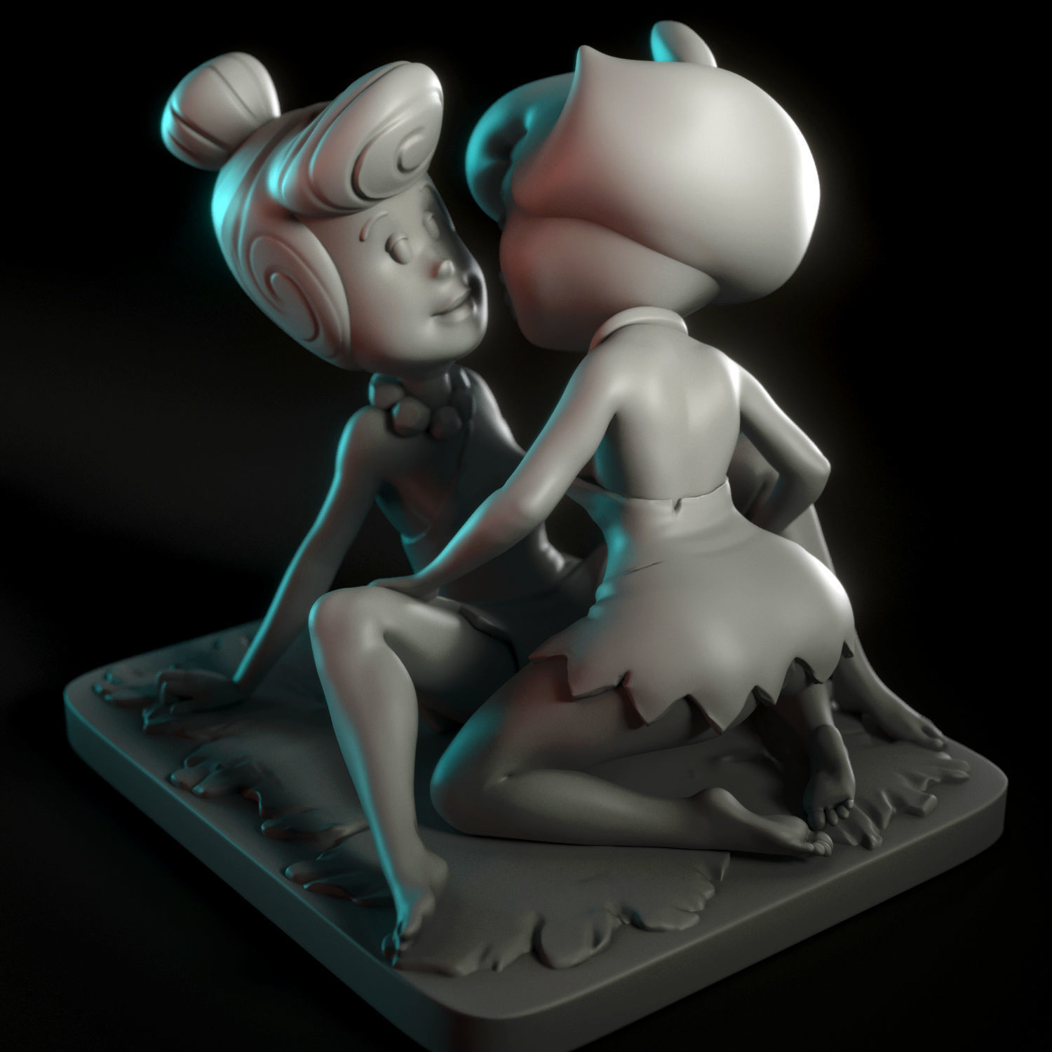 Betty and Wilma Flintstones 3D print model_6