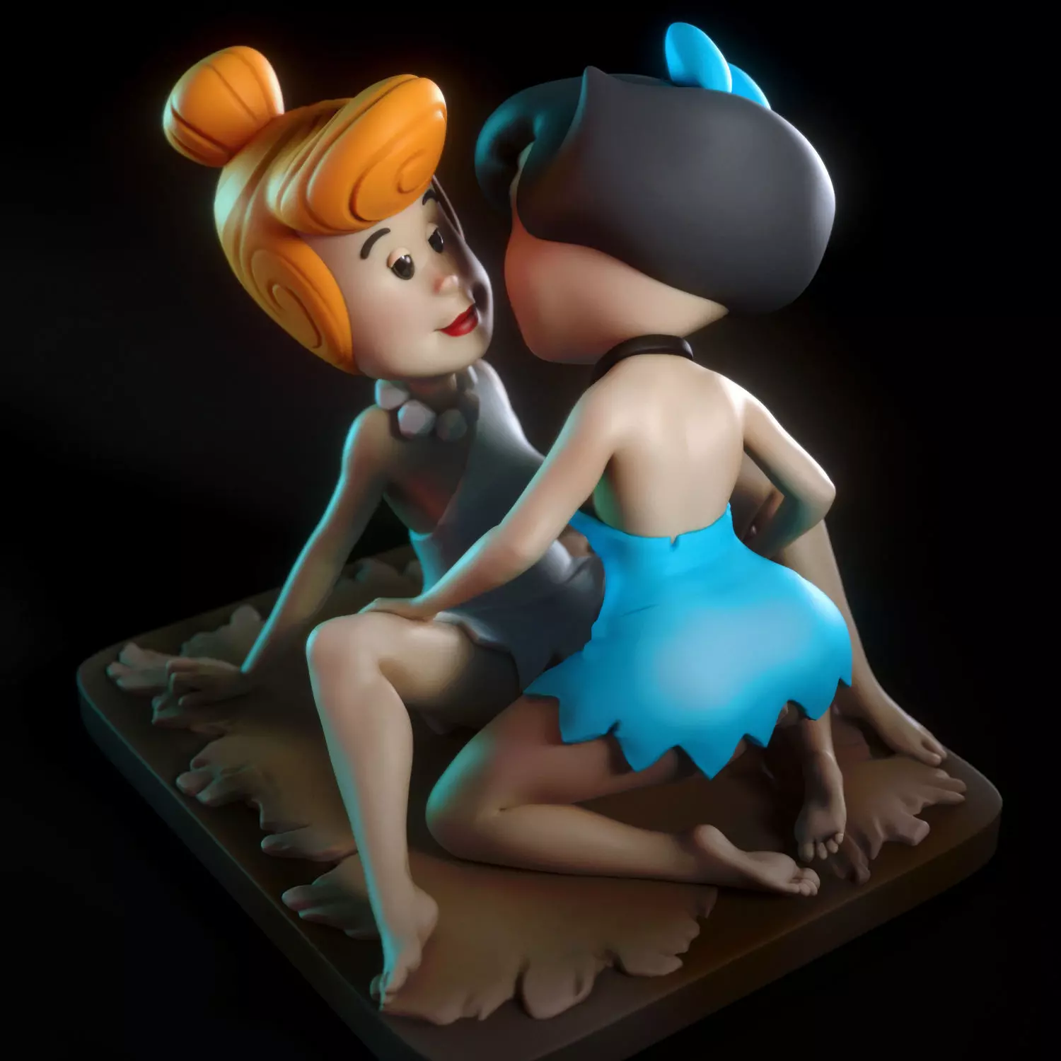 Betty and Wilma Flintstones 3D print model_0