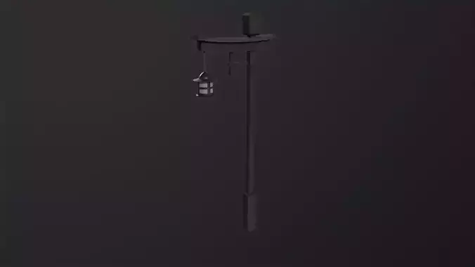 Japanese street wooden lamp 3D Model Low-poly 3D model