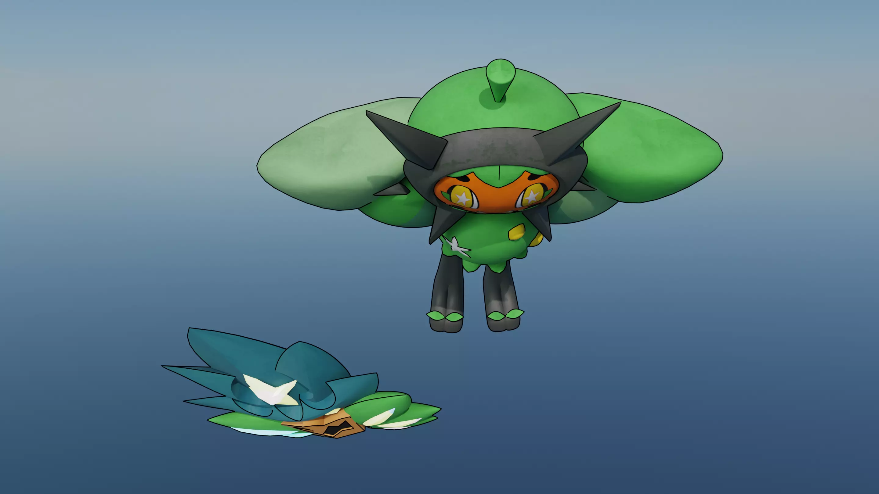 Pokemon Ogerpon Teal Mask and Shiny Version 3D model_13