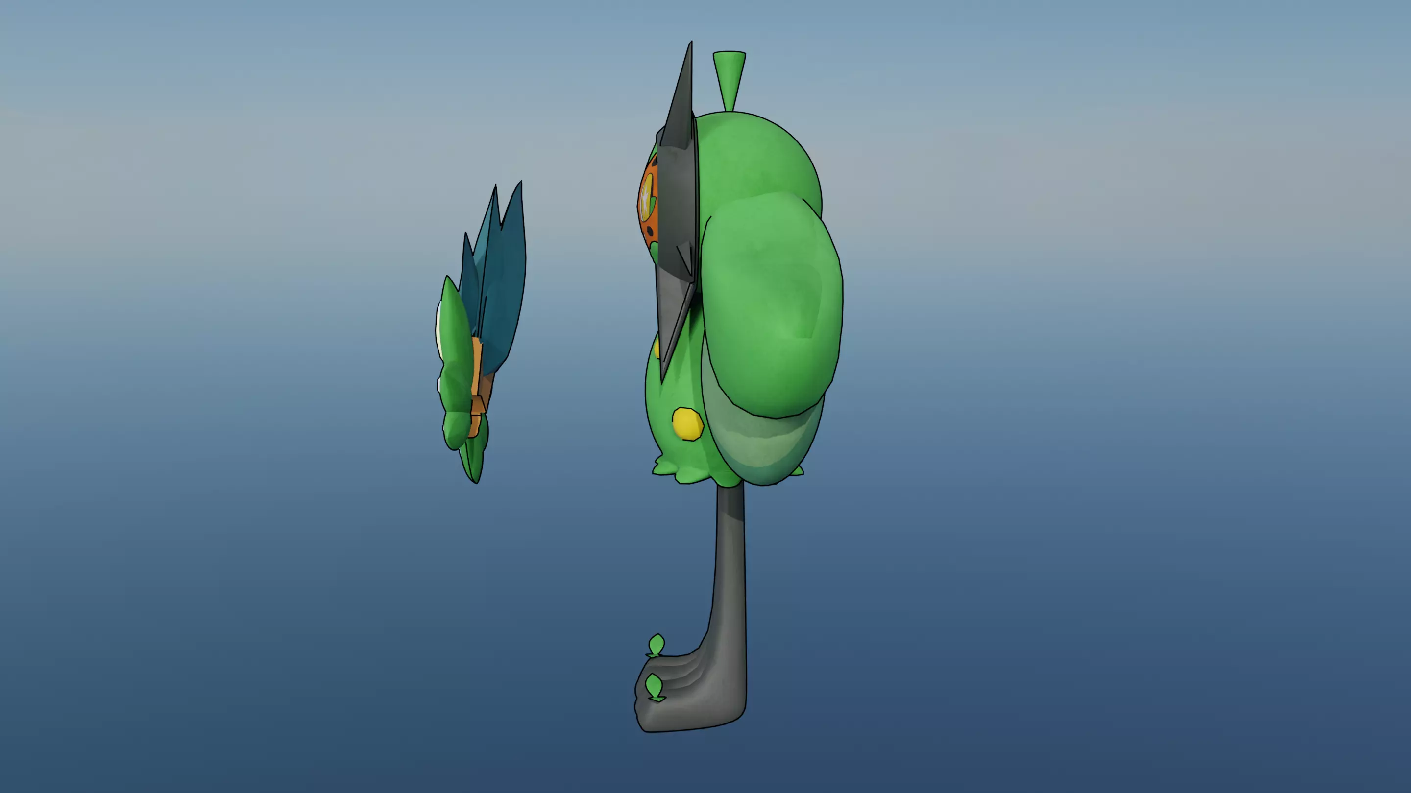 Pokemon Ogerpon Teal Mask and Shiny Version 3D model_9