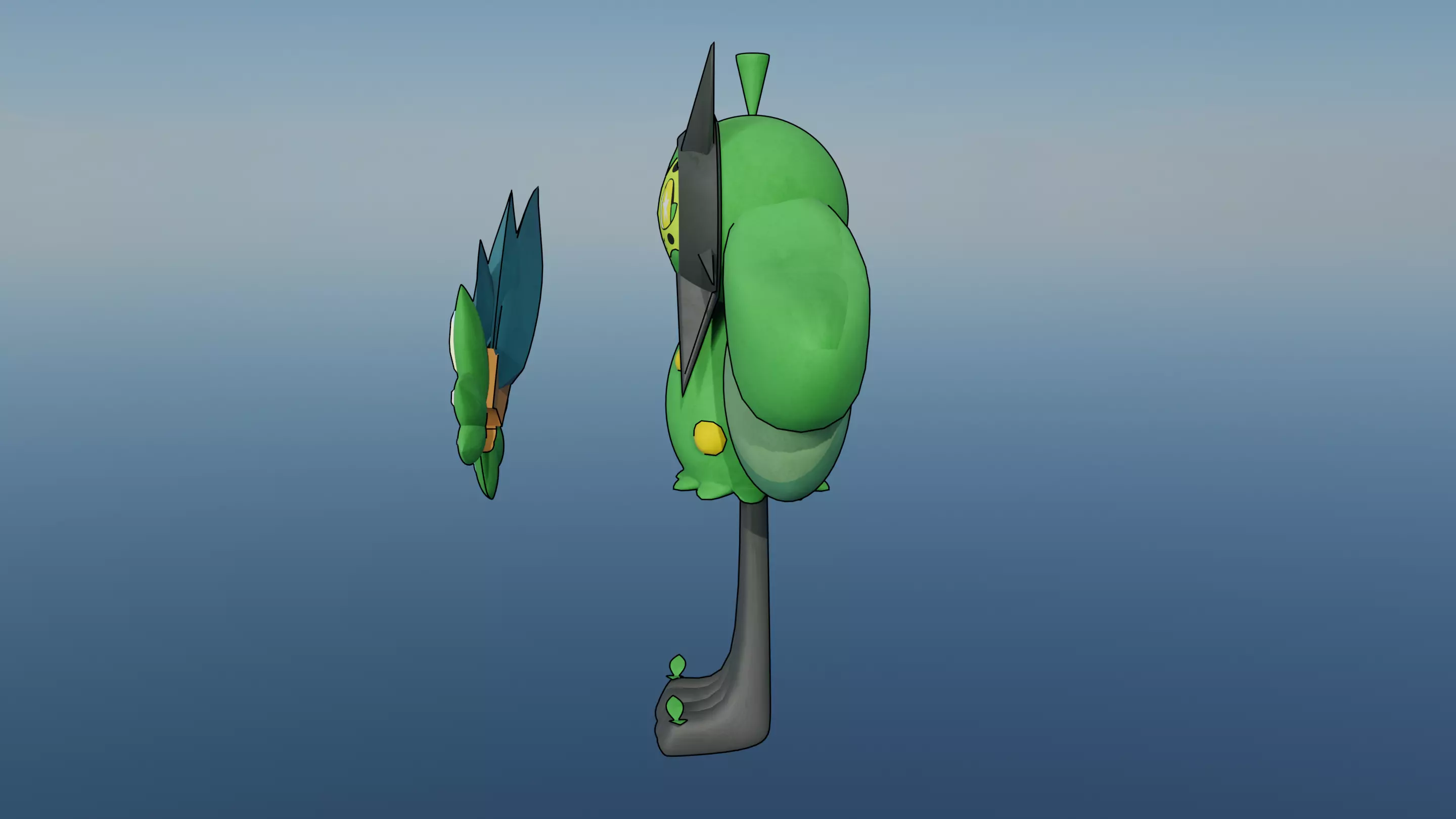 Pokemon Ogerpon Teal Mask and Shiny Version 3D model_10