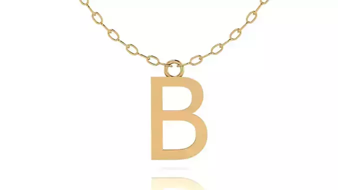 Alphabet Tahoma Letters Pendant  B 3D print model