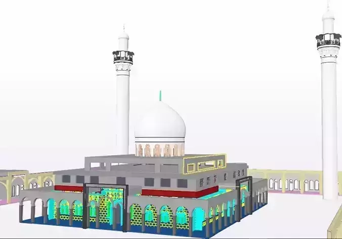 zeynabieh holy shrine mosque 3d model 3D model
