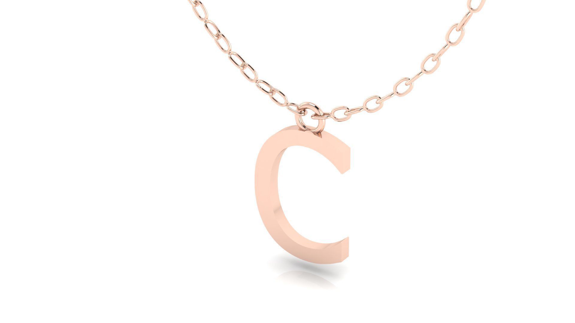 Alphabet Tahoma Letters Pendant C 3D print model_7