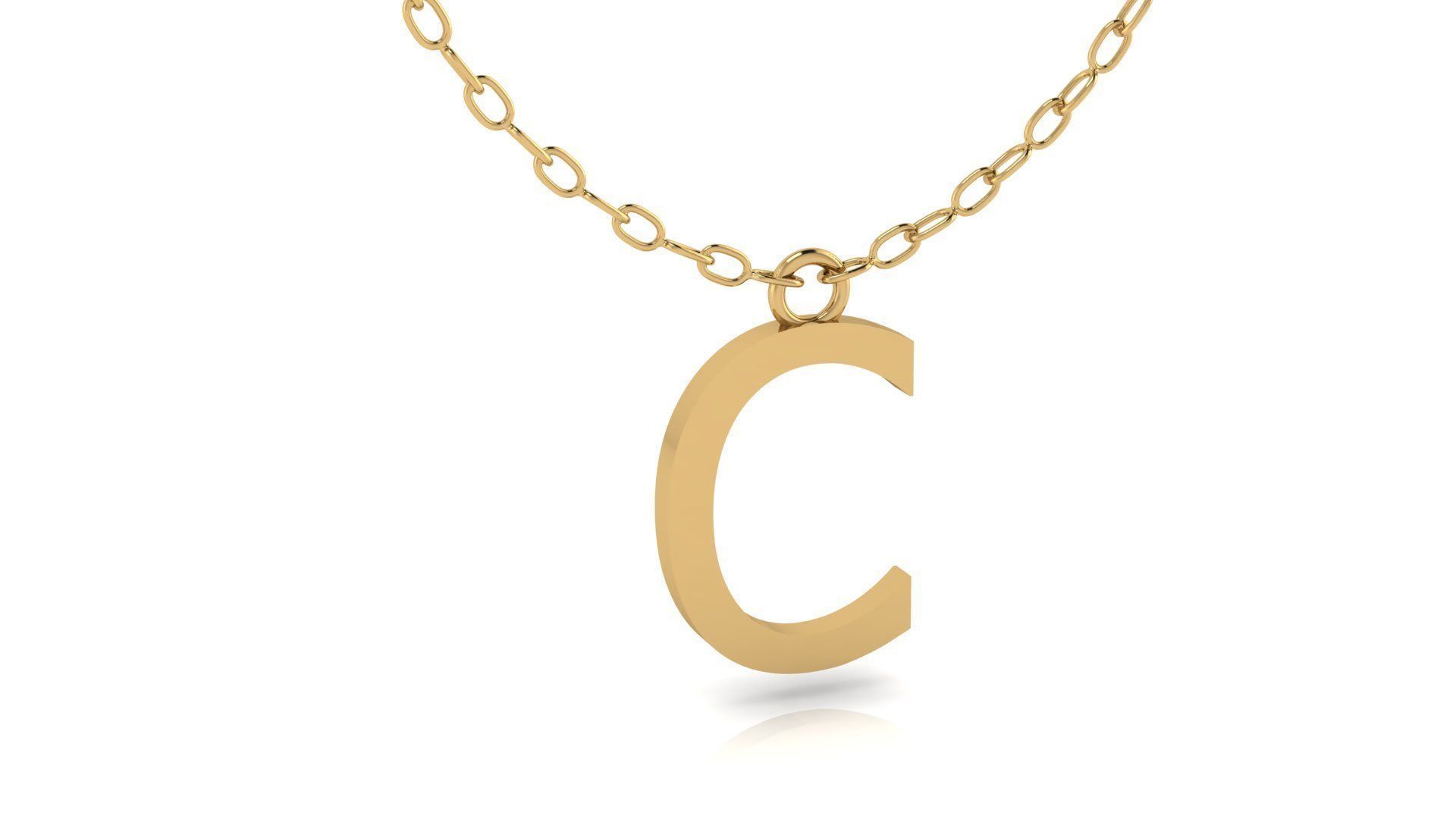 Alphabet Tahoma Letters Pendant C 3D print model_16