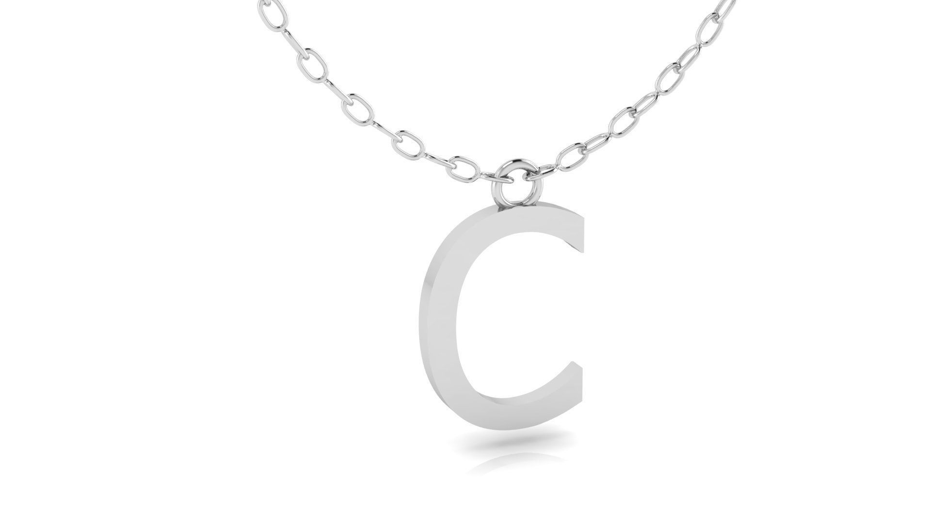 Alphabet Tahoma Letters Pendant C 3D print model_13