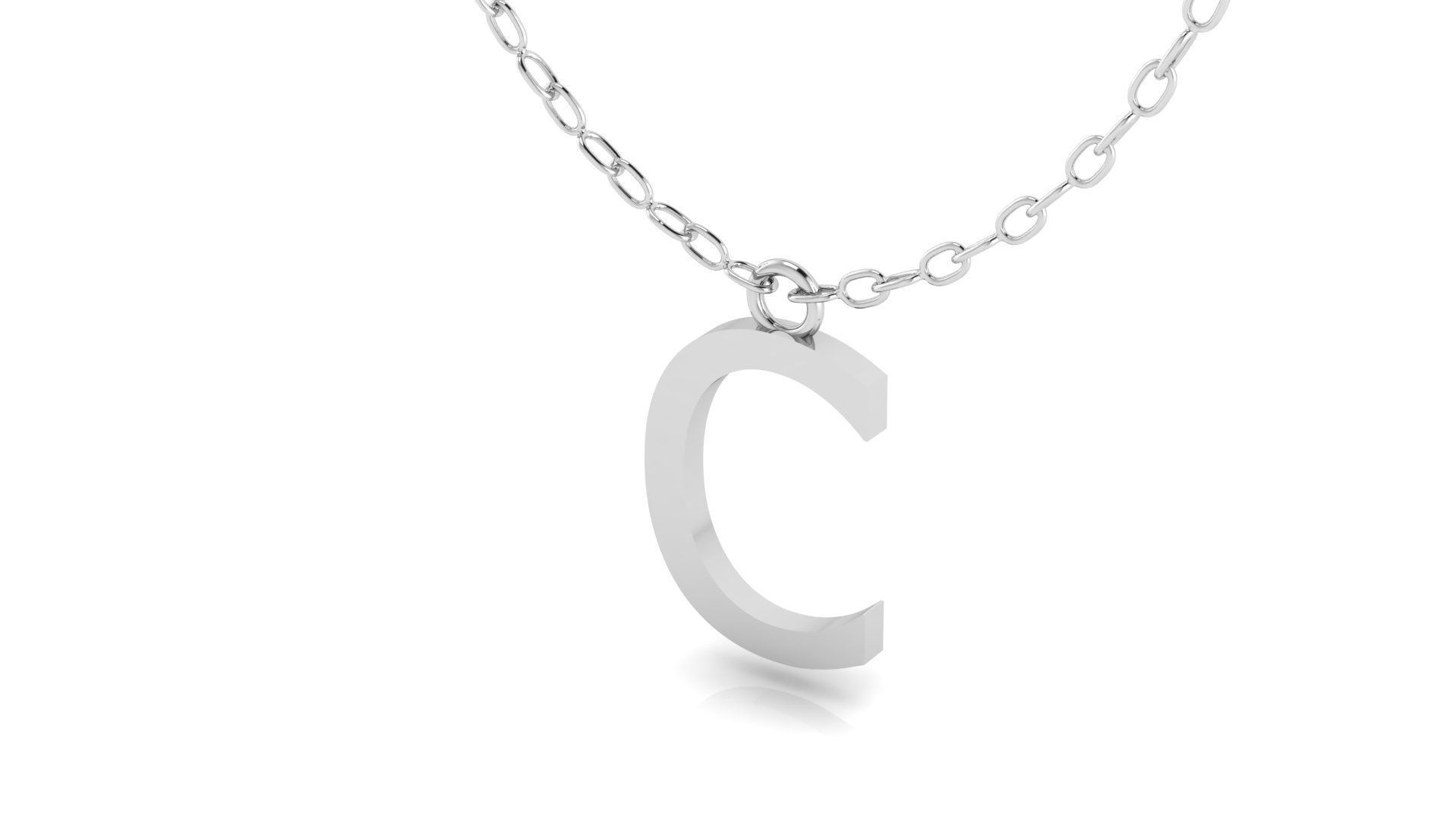 Alphabet Tahoma Letters Pendant C 3D print model_14