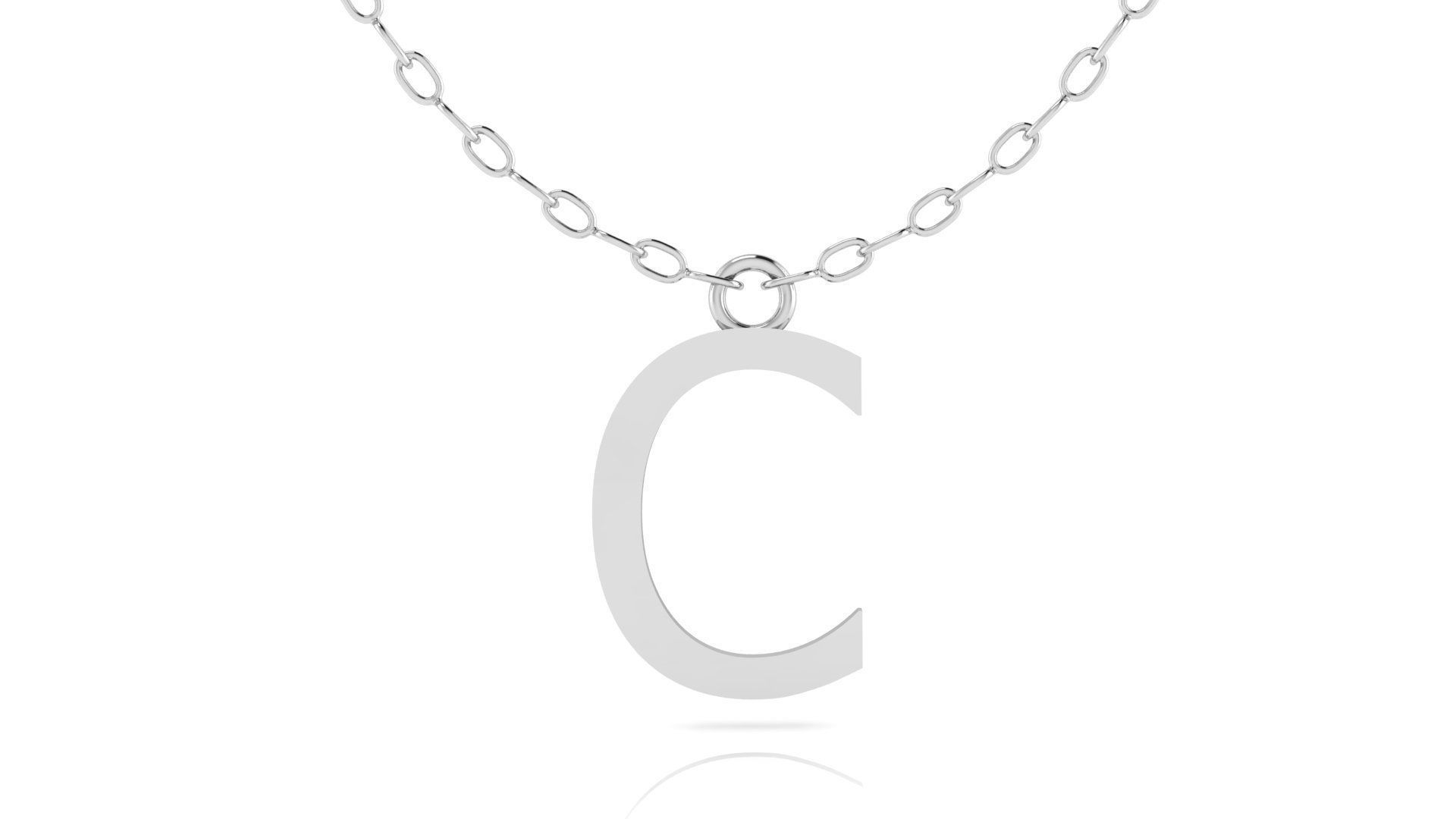 Alphabet Tahoma Letters Pendant C 3D print model_10