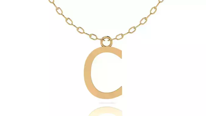 Alphabet Tahoma Letters Pendant  C 3D print model