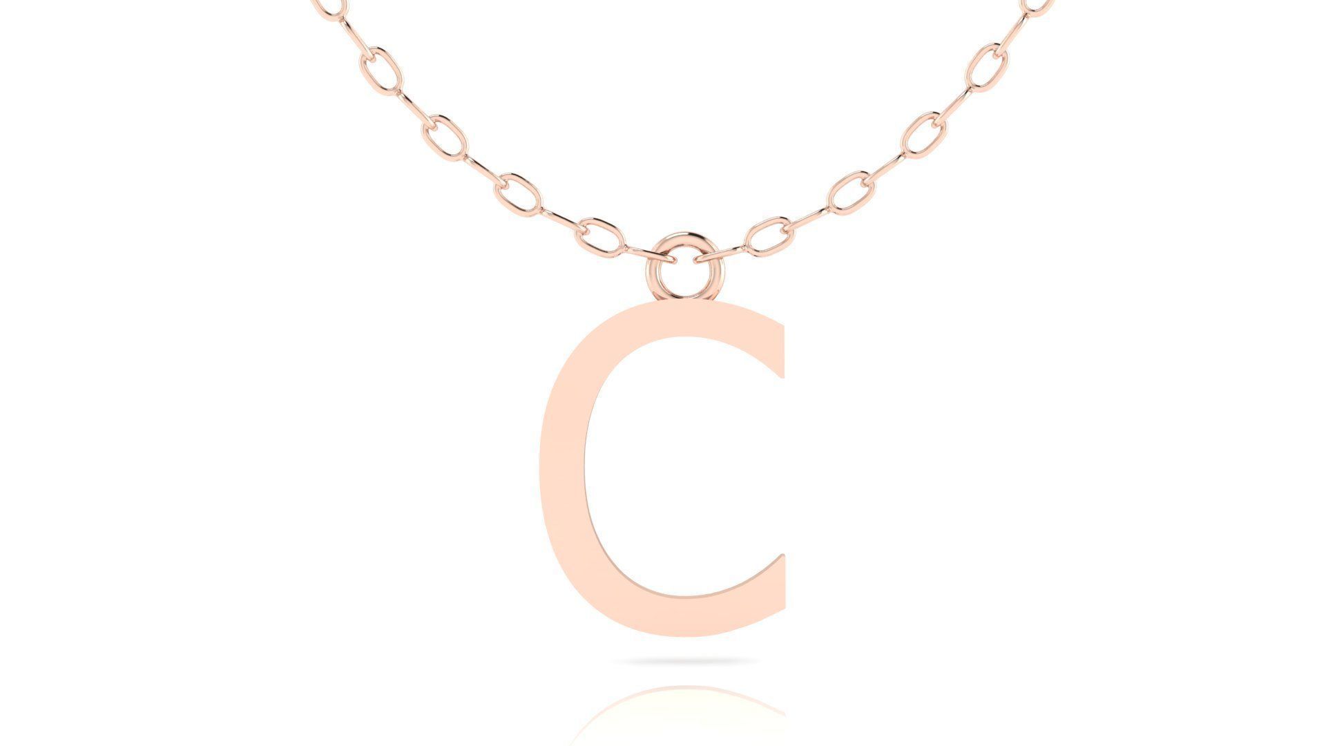 Alphabet Tahoma Letters Pendant C 3D print model_4