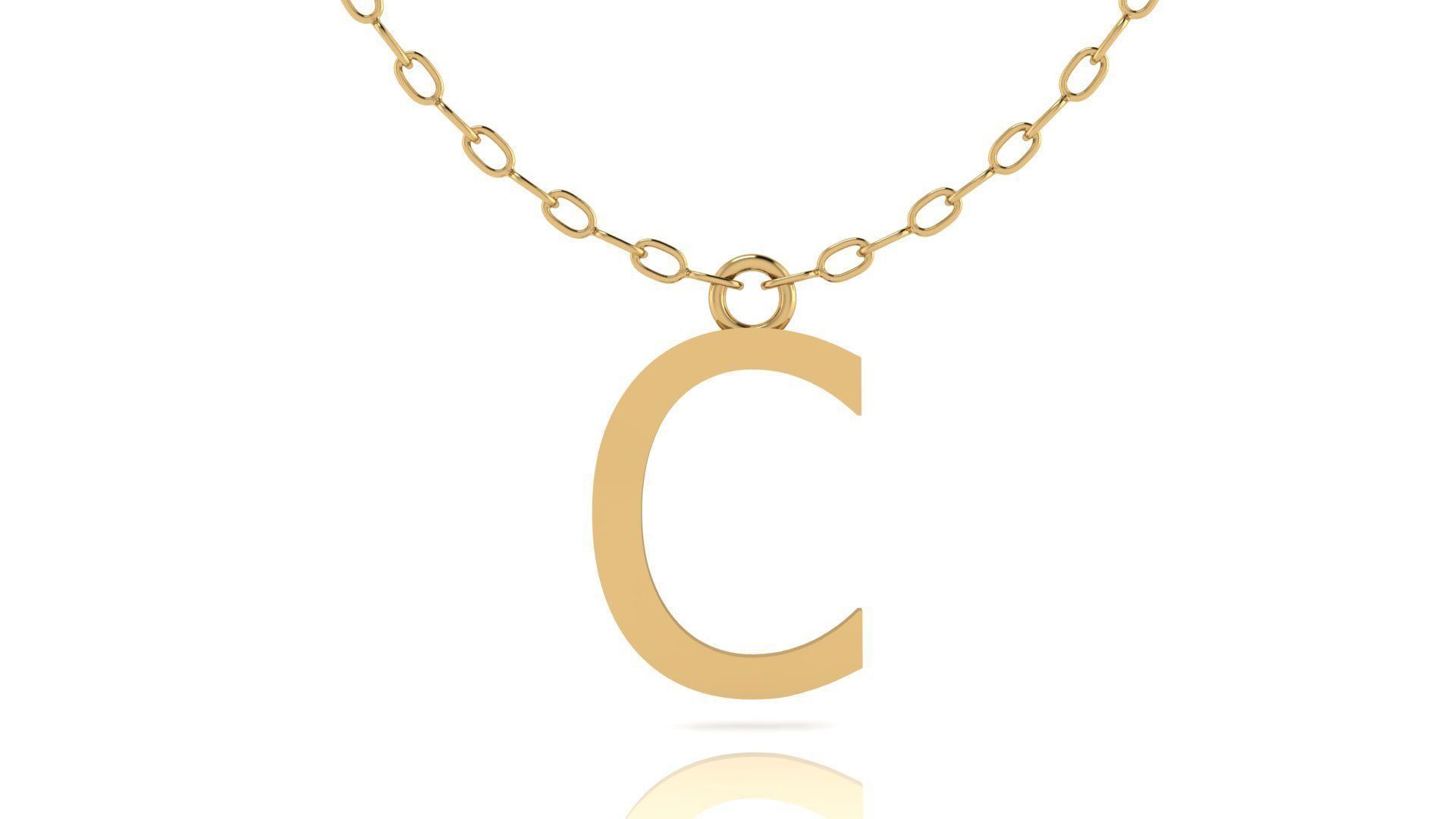 Alphabet Tahoma Letters Pendant C 3D print model_15