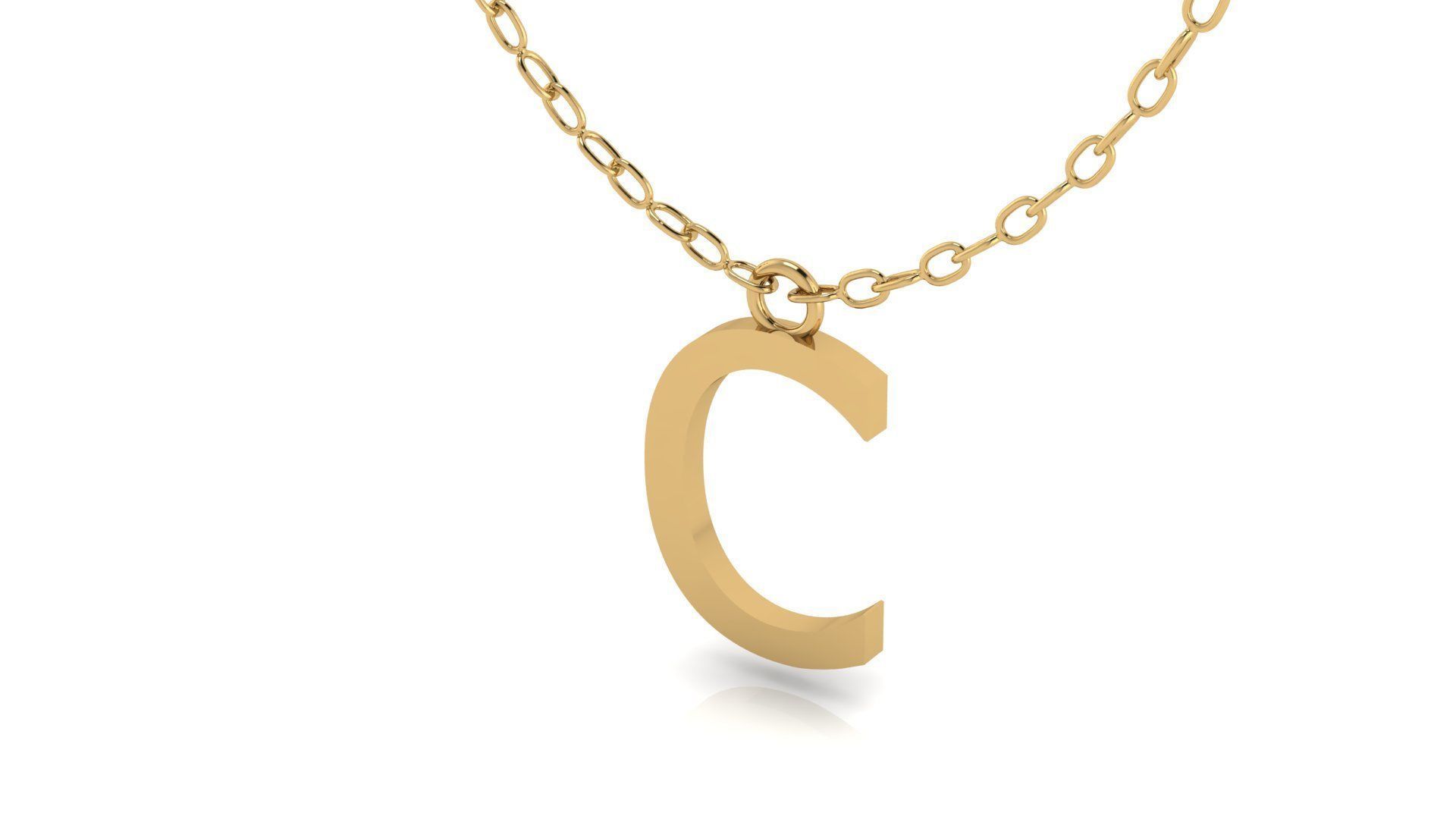 Alphabet Tahoma Letters Pendant C 3D print model_19