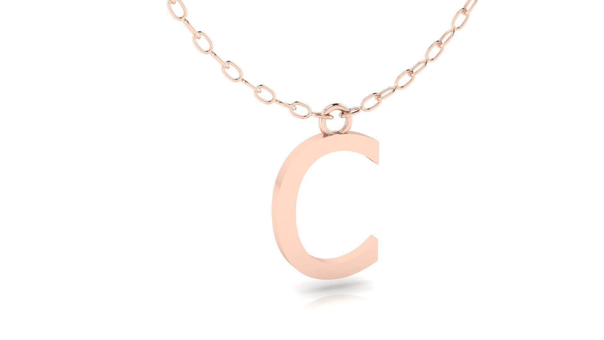 Alphabet Tahoma Letters Pendant C 3D print model_6