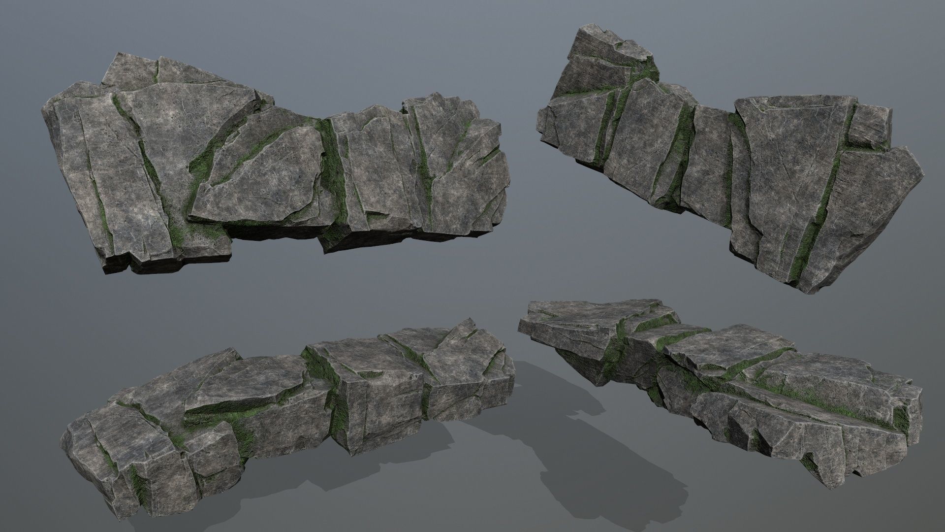 cliff rocks  Low-poly 3D model_10