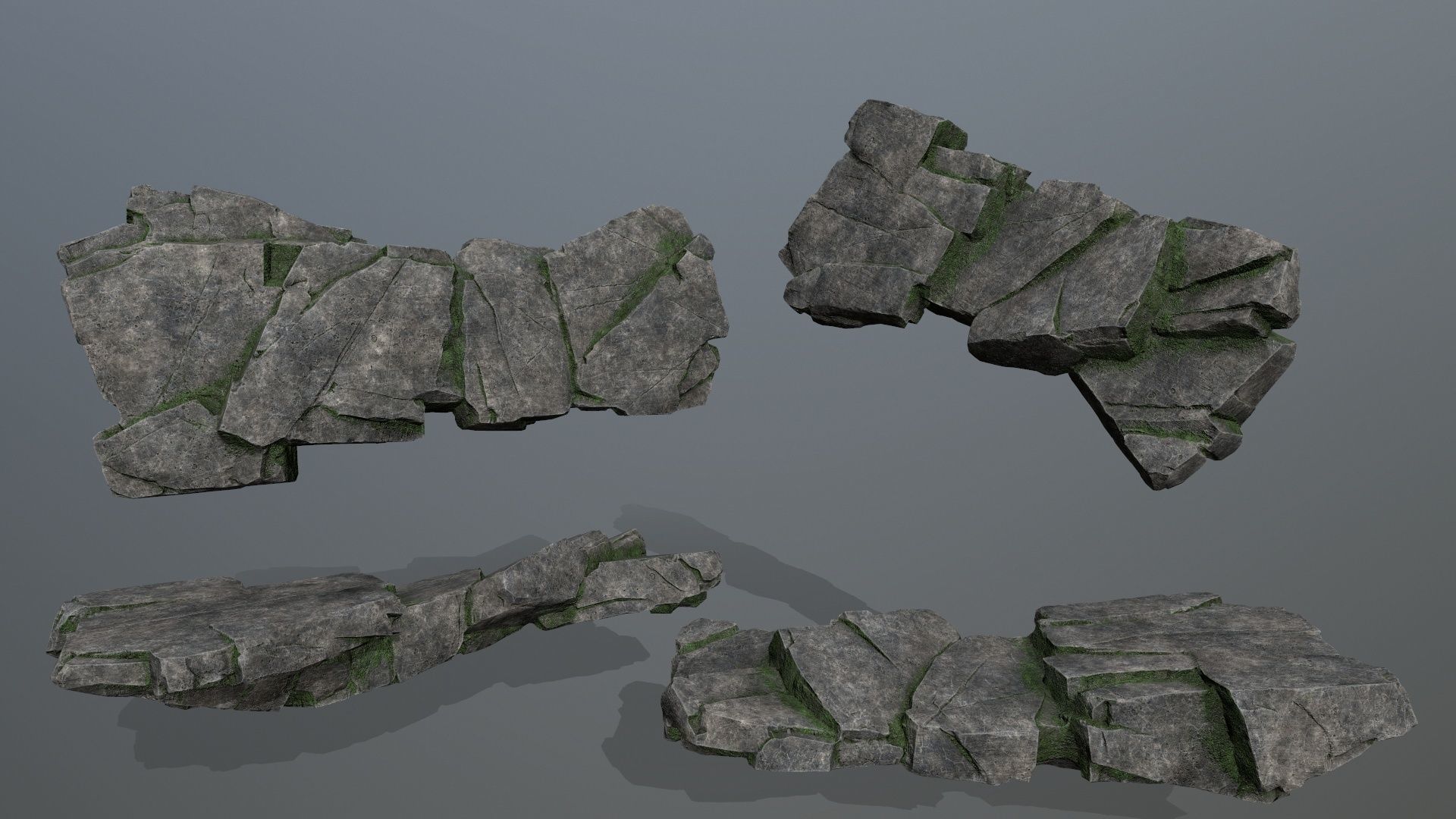cliff rocks  Low-poly 3D model_8