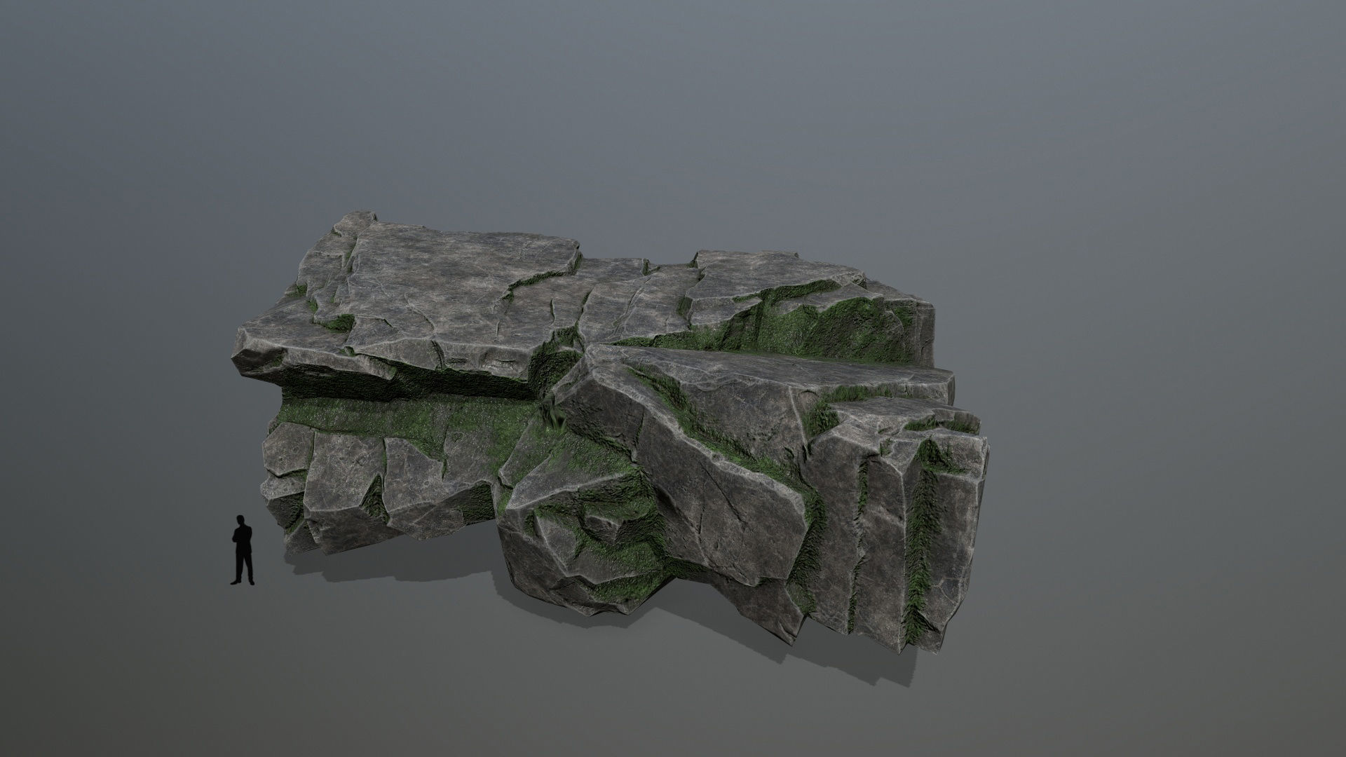 cliff rocks  Low-poly 3D model_2