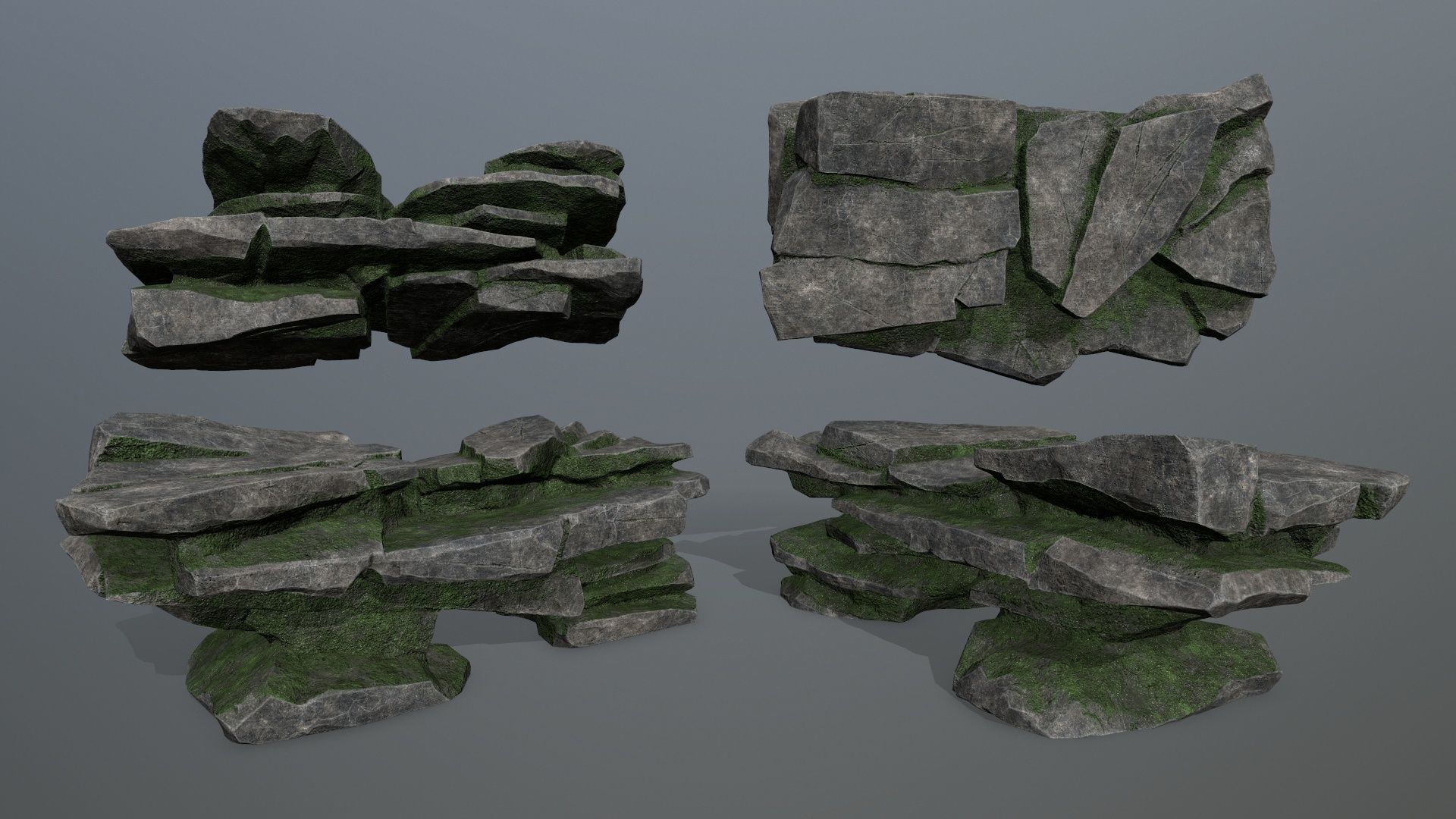 cliff rocks  Low-poly 3D model_12