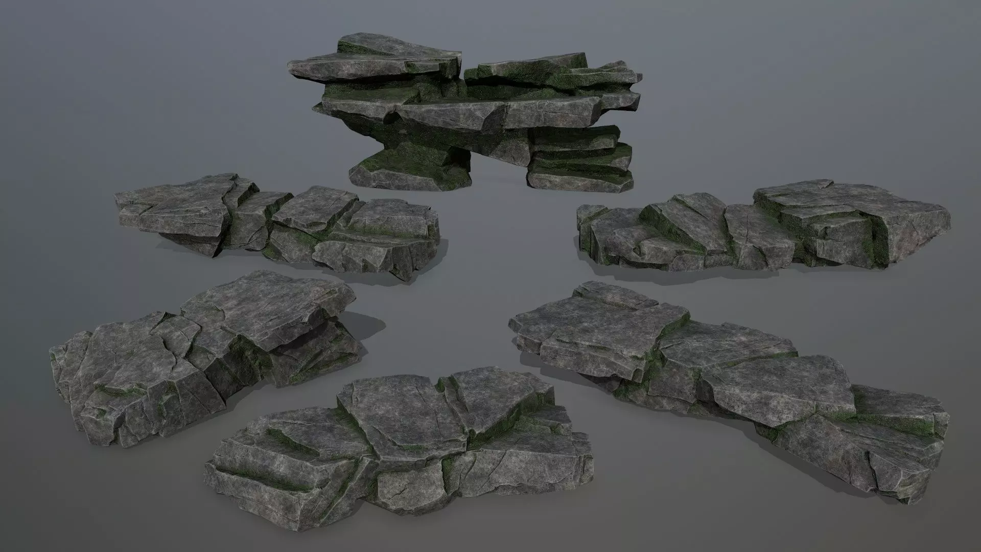 cliff rocks  Low-poly 3D model_0