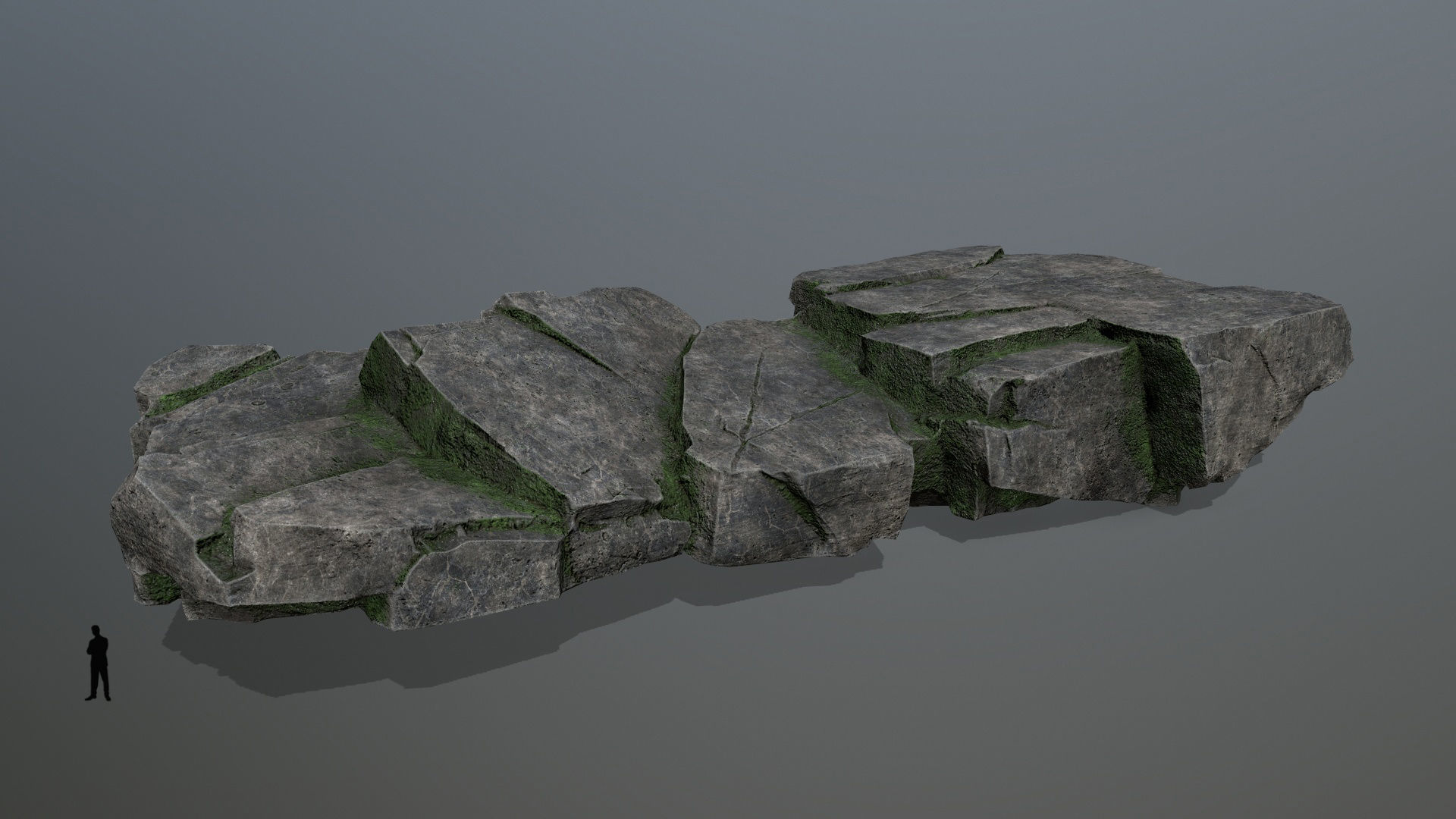 cliff rocks  Low-poly 3D model_6