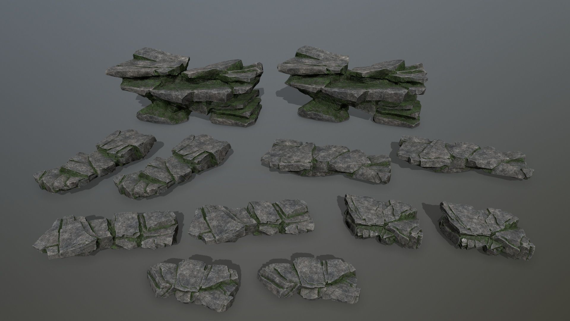 cliff rocks  Low-poly 3D model_14
