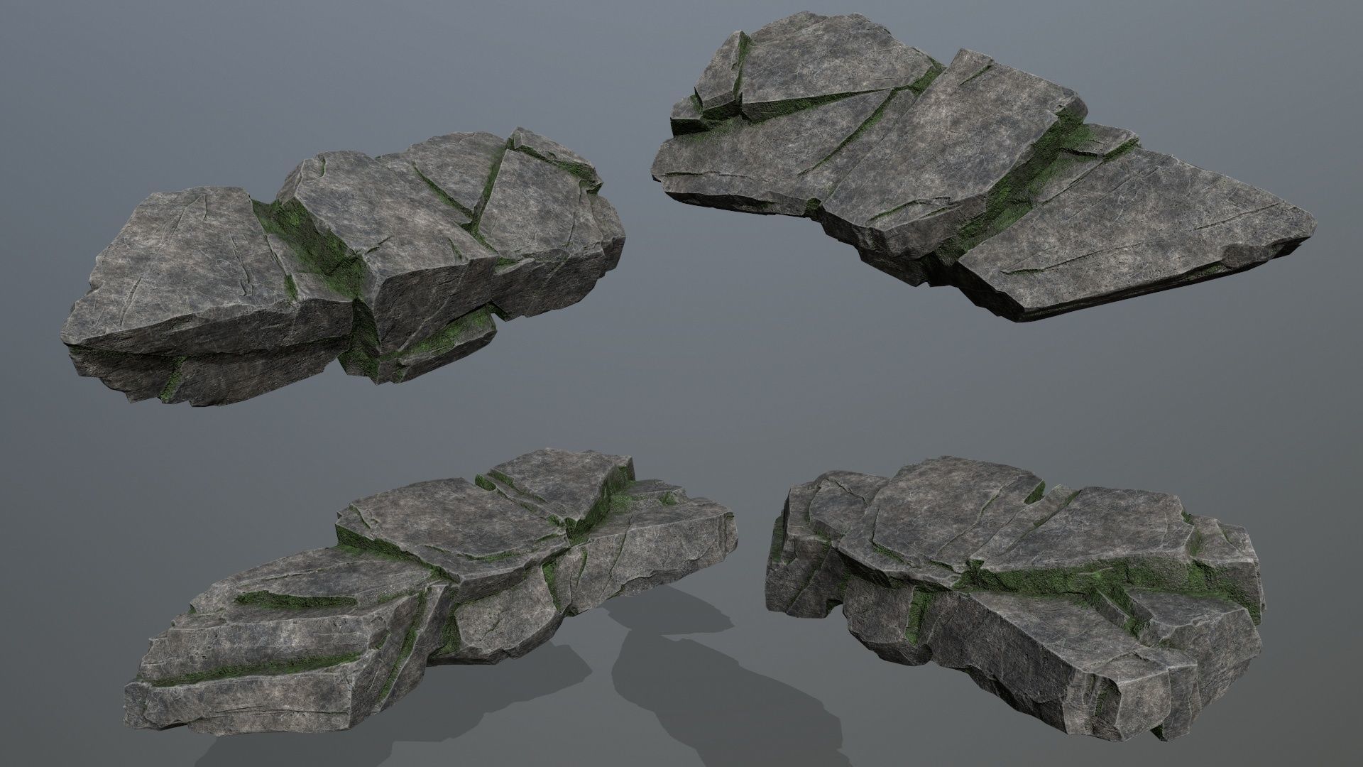 cliff rocks  Low-poly 3D model_11