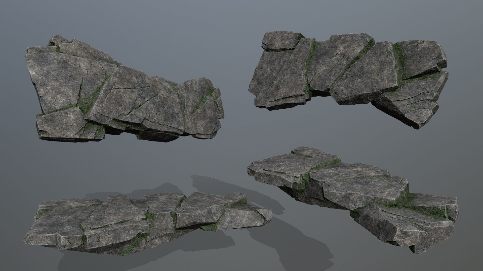 cliff rocks  Low-poly 3D model_9