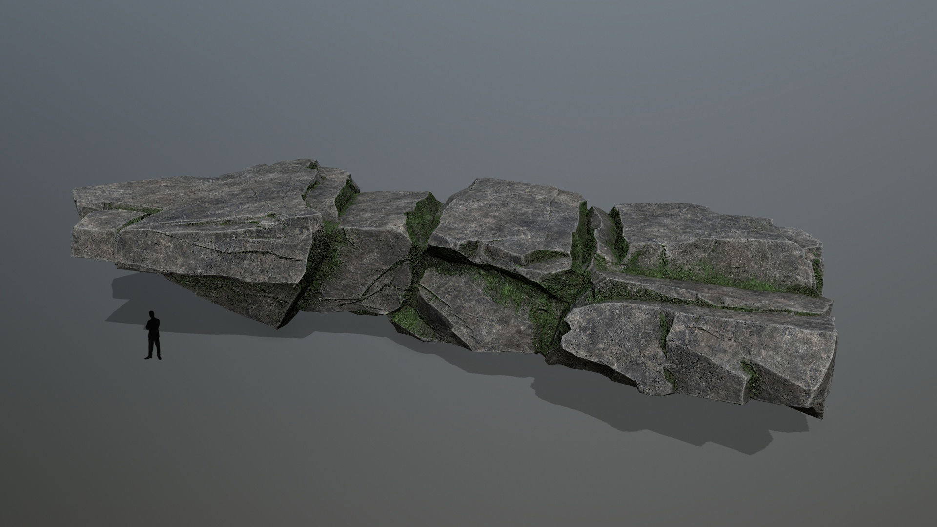 cliff rocks  Low-poly 3D model_4