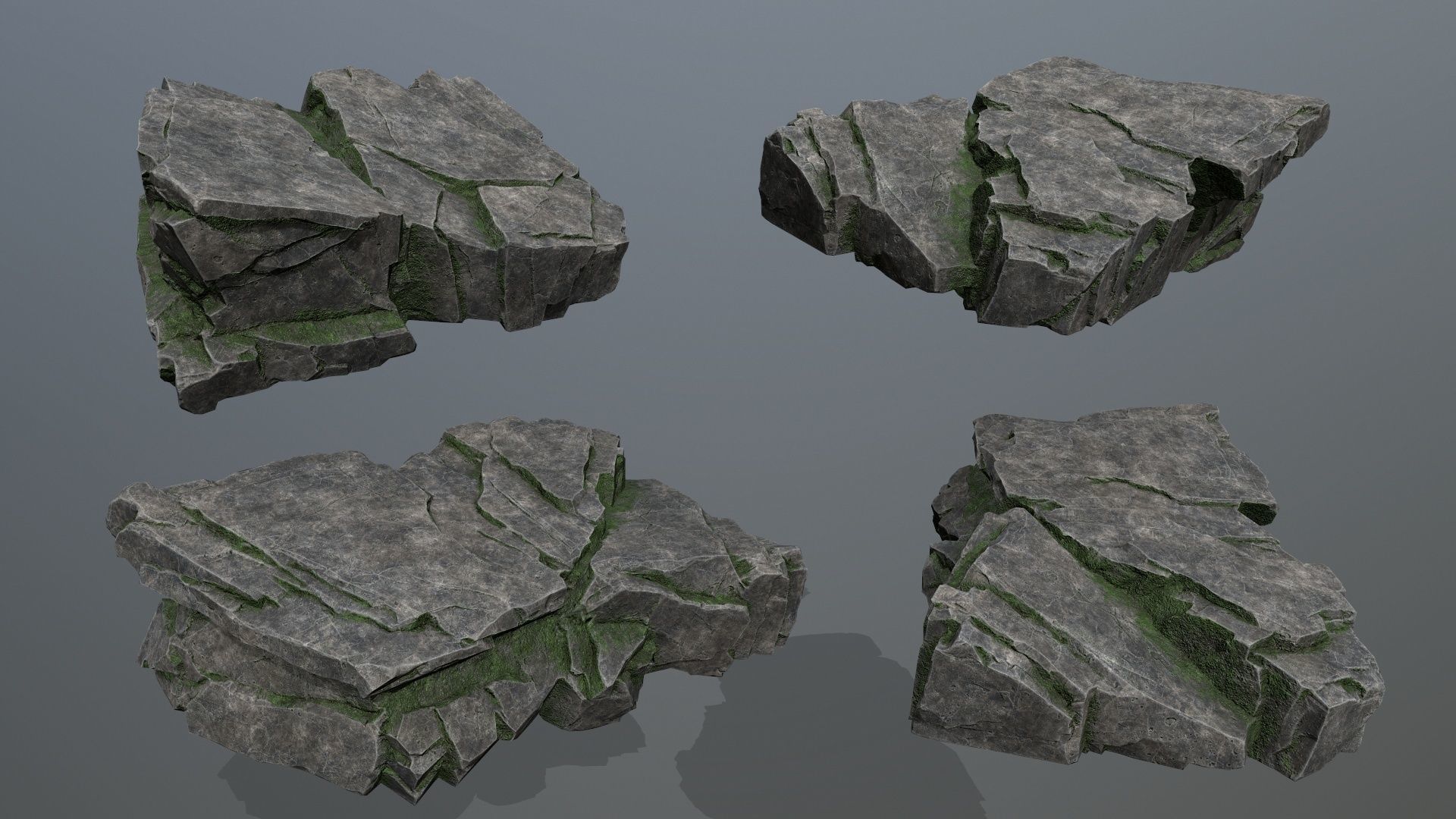 cliff rocks  Low-poly 3D model_13